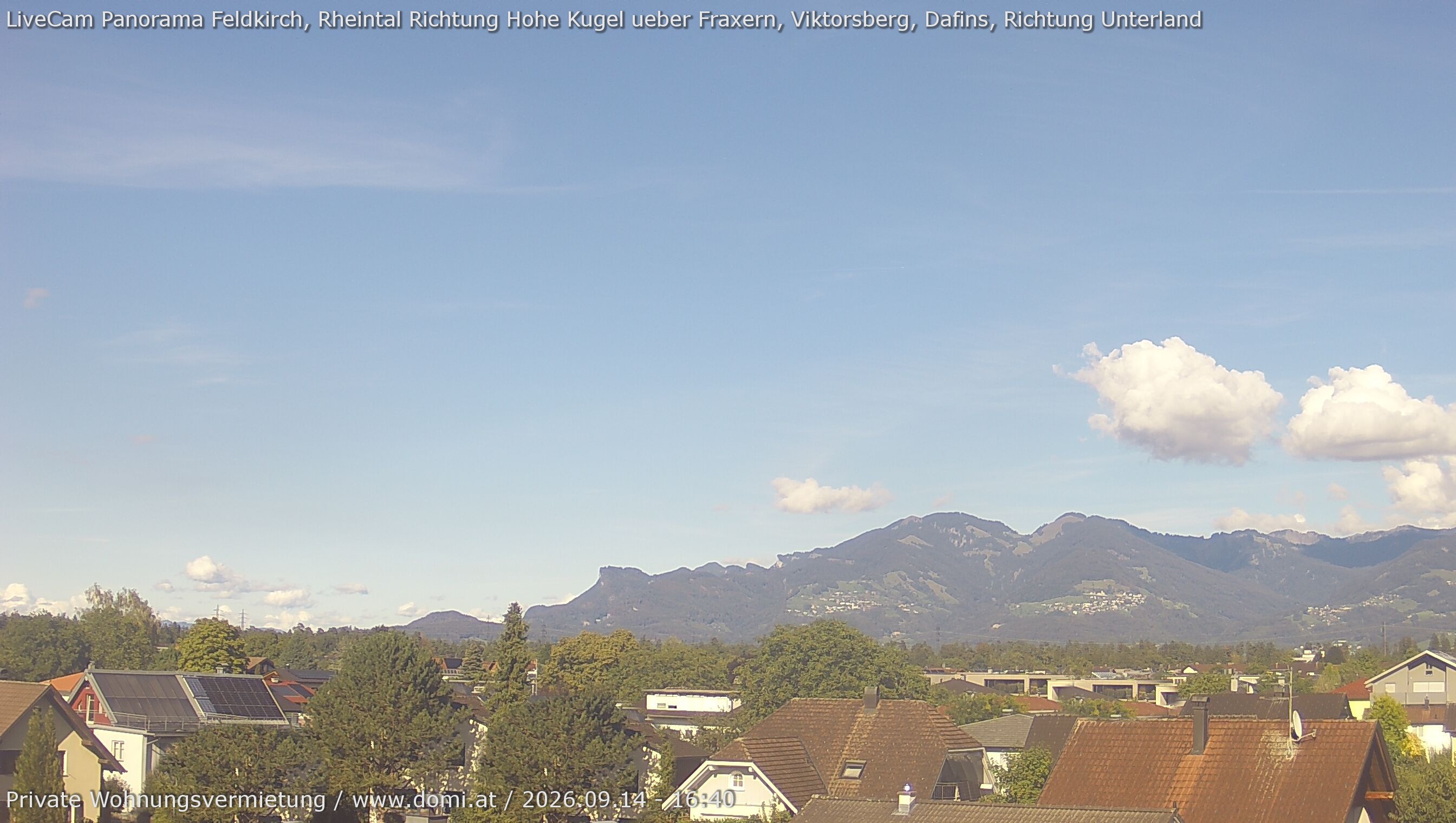 Archiv Foto Webcam Ausblick von Feldkirch über das Rheintal auf die Hohe Kugel