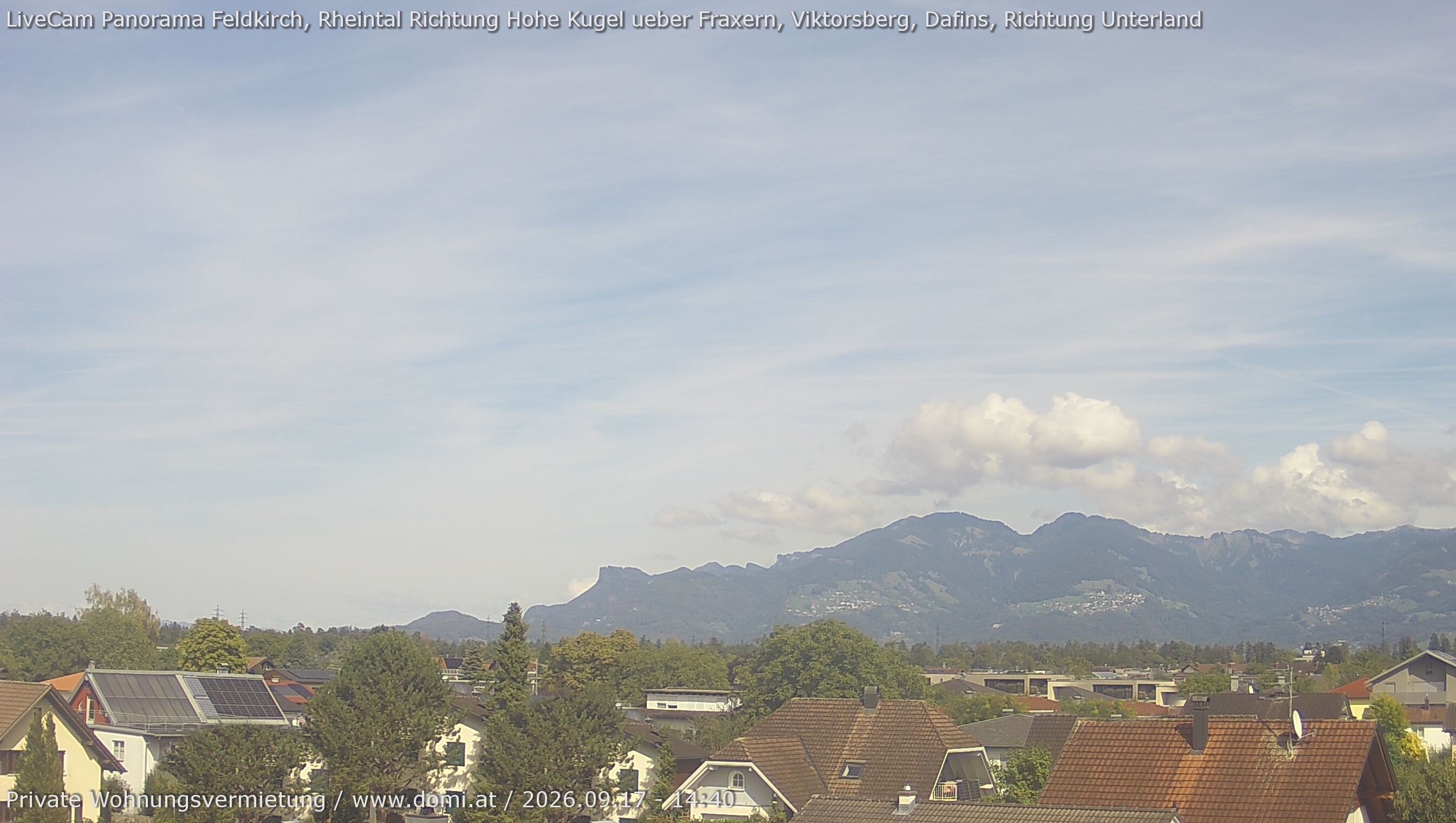 Archiv Foto Webcam Ausblick von Feldkirch über das Rheintal auf die Hohe Kugel