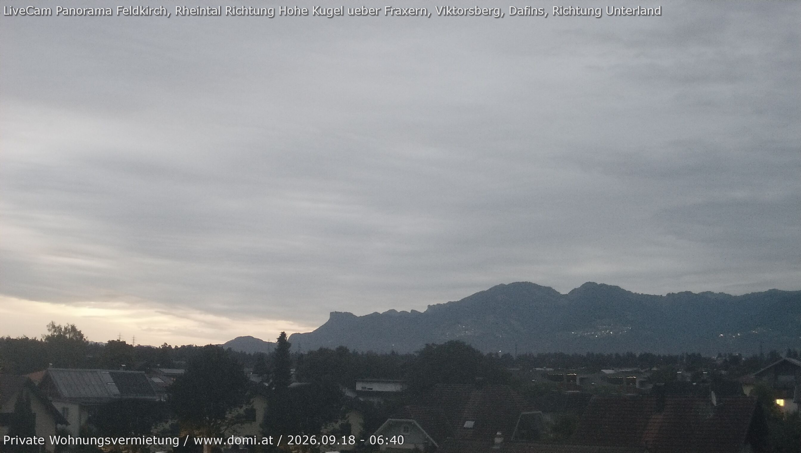 Archiv Foto Webcam Ausblick von Feldkirch über das Rheintal auf die Hohe Kugel