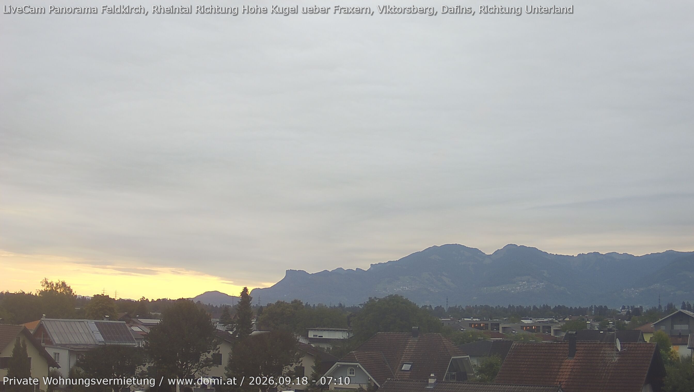 Archiv Foto Webcam Ausblick von Feldkirch über das Rheintal auf die Hohe Kugel
