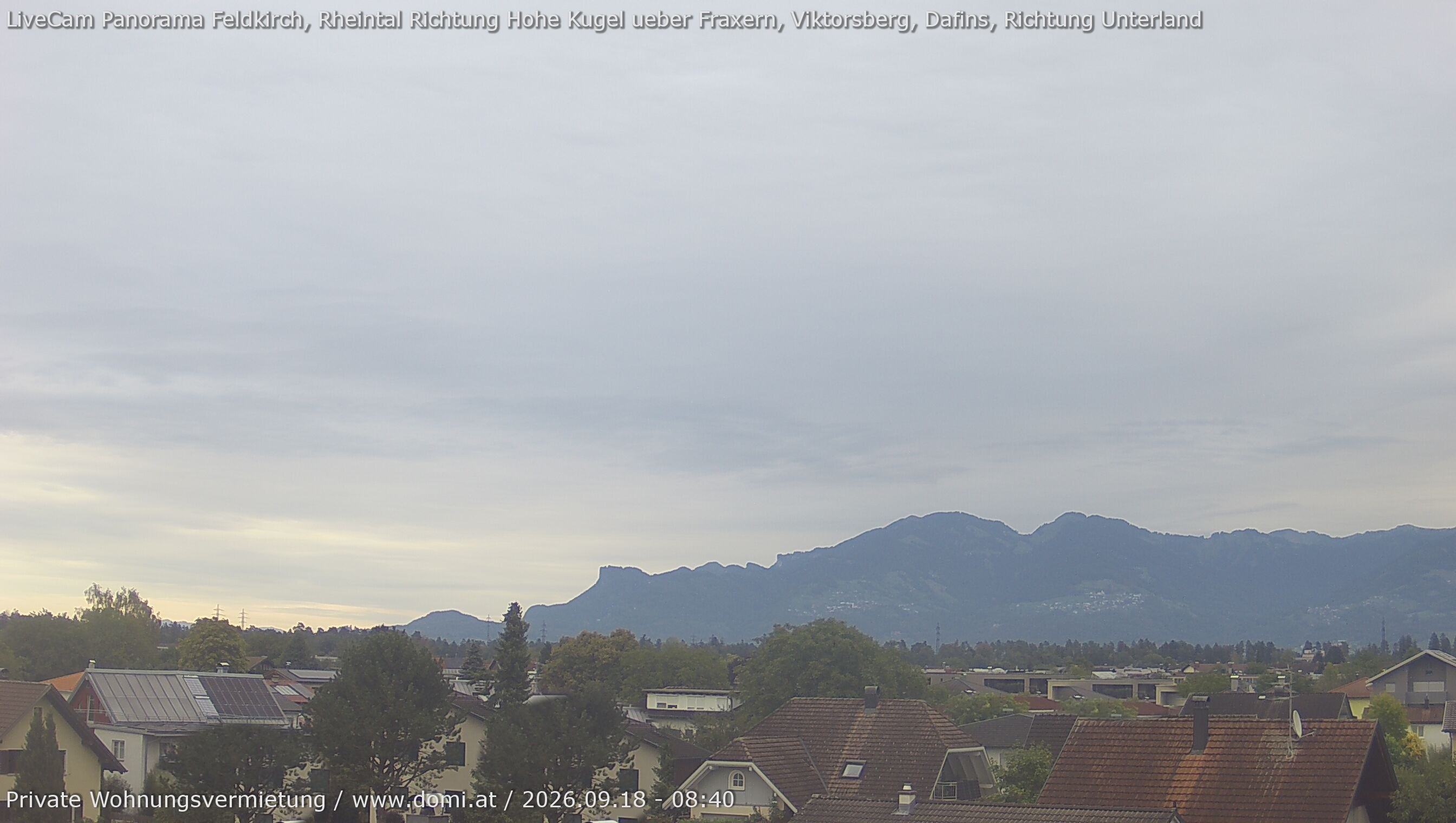 Archiv Foto Webcam Ausblick von Feldkirch über das Rheintal auf die Hohe Kugel