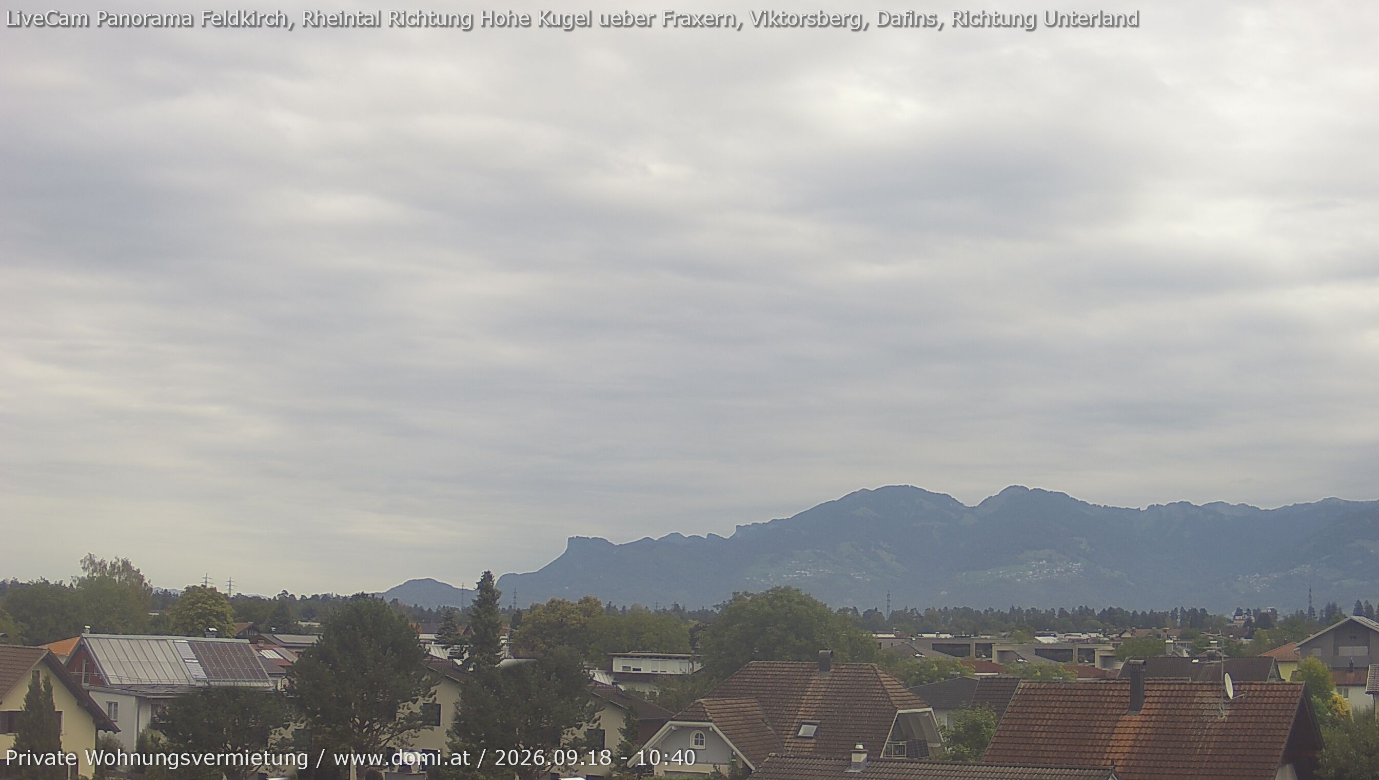 Archiv Foto Webcam Ausblick von Feldkirch über das Rheintal auf die Hohe Kugel