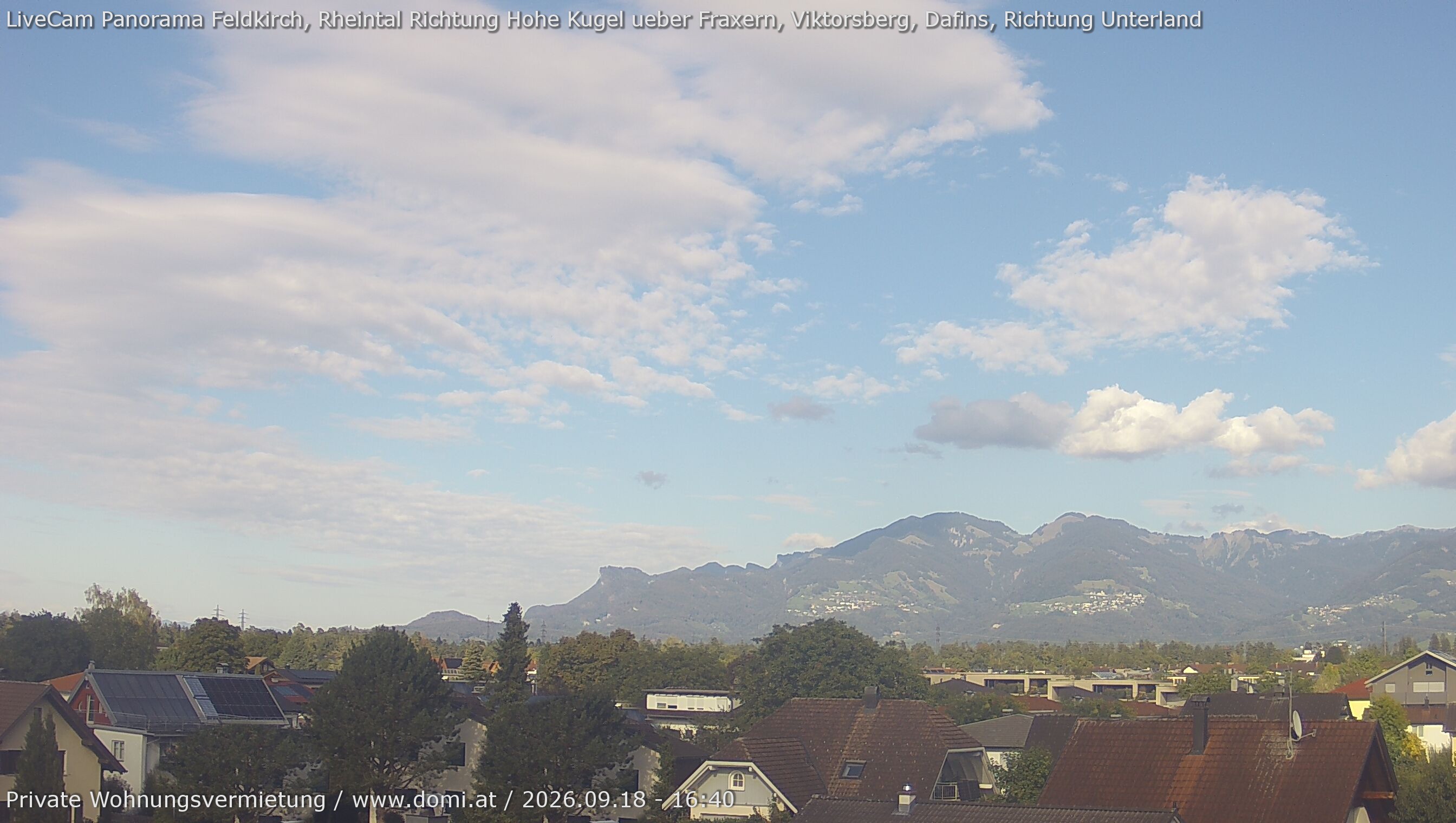 Archiv Foto Webcam Ausblick von Feldkirch über das Rheintal auf die Hohe Kugel