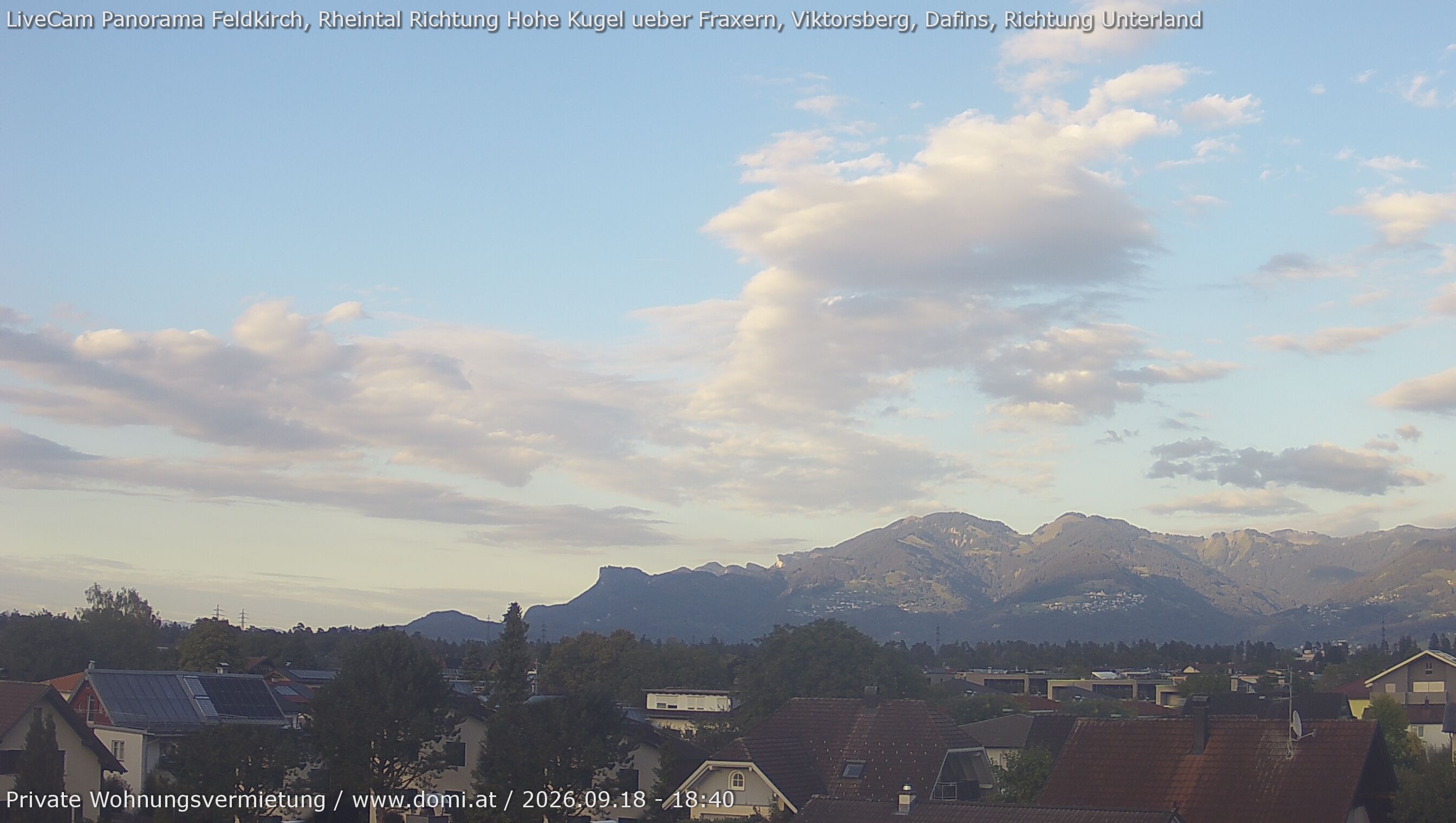 Archiv Foto Webcam Ausblick von Feldkirch über das Rheintal auf die Hohe Kugel