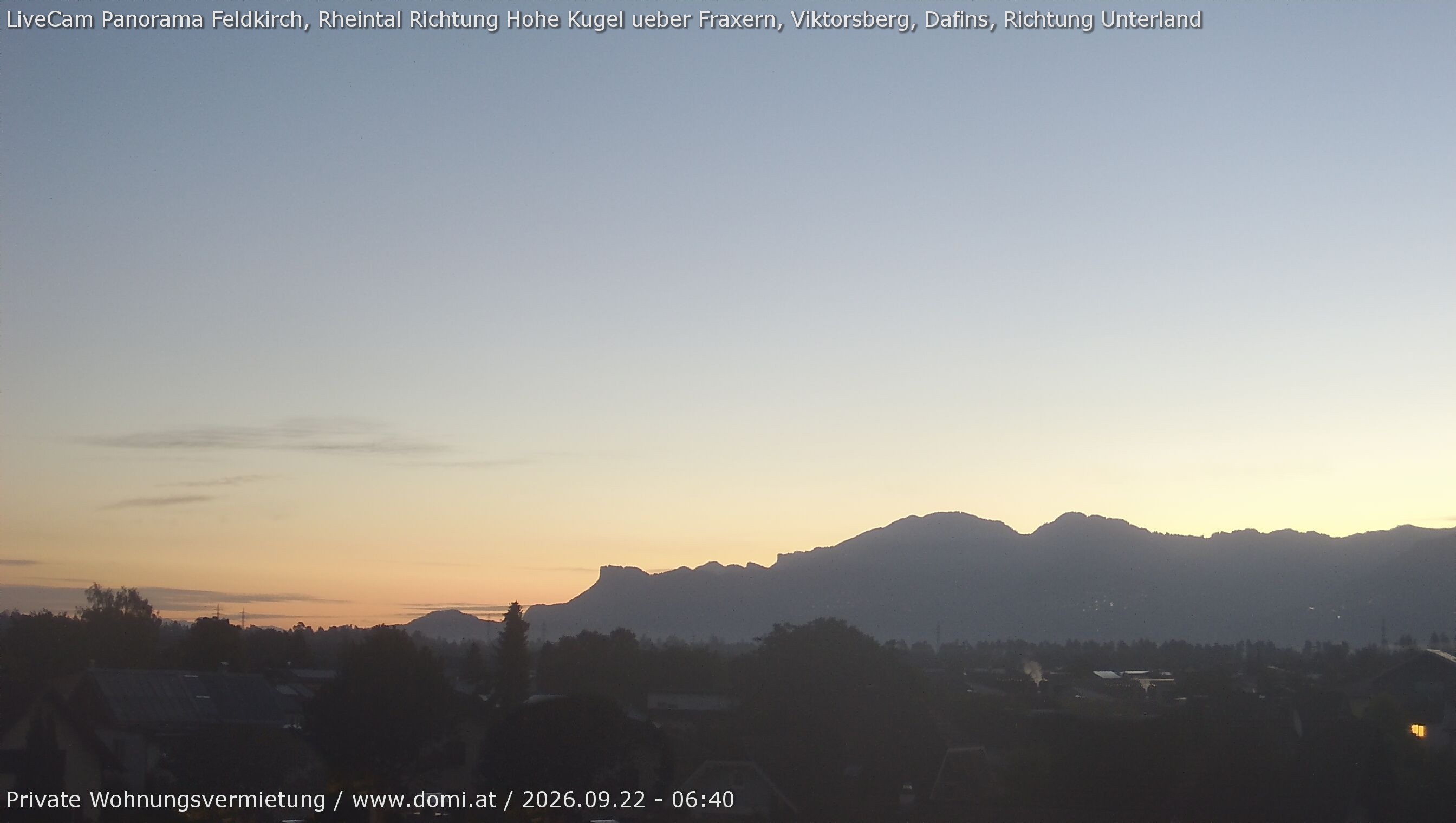 Archived image Webcam View from Feldkirch over the Rhine Valley to the Hohe Kugel