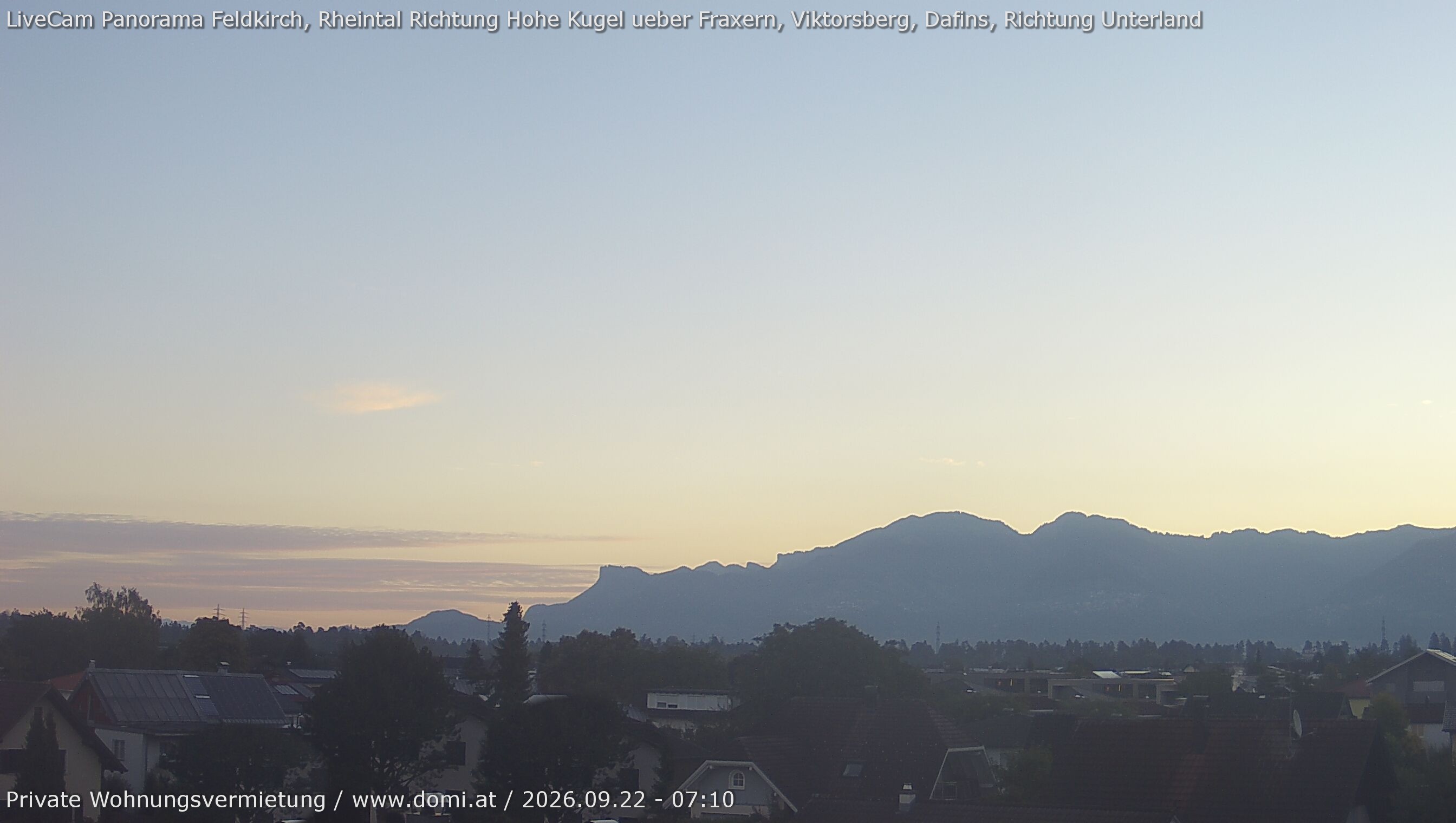 Archived image Webcam View from Feldkirch over the Rhine Valley to the Hohe Kugel