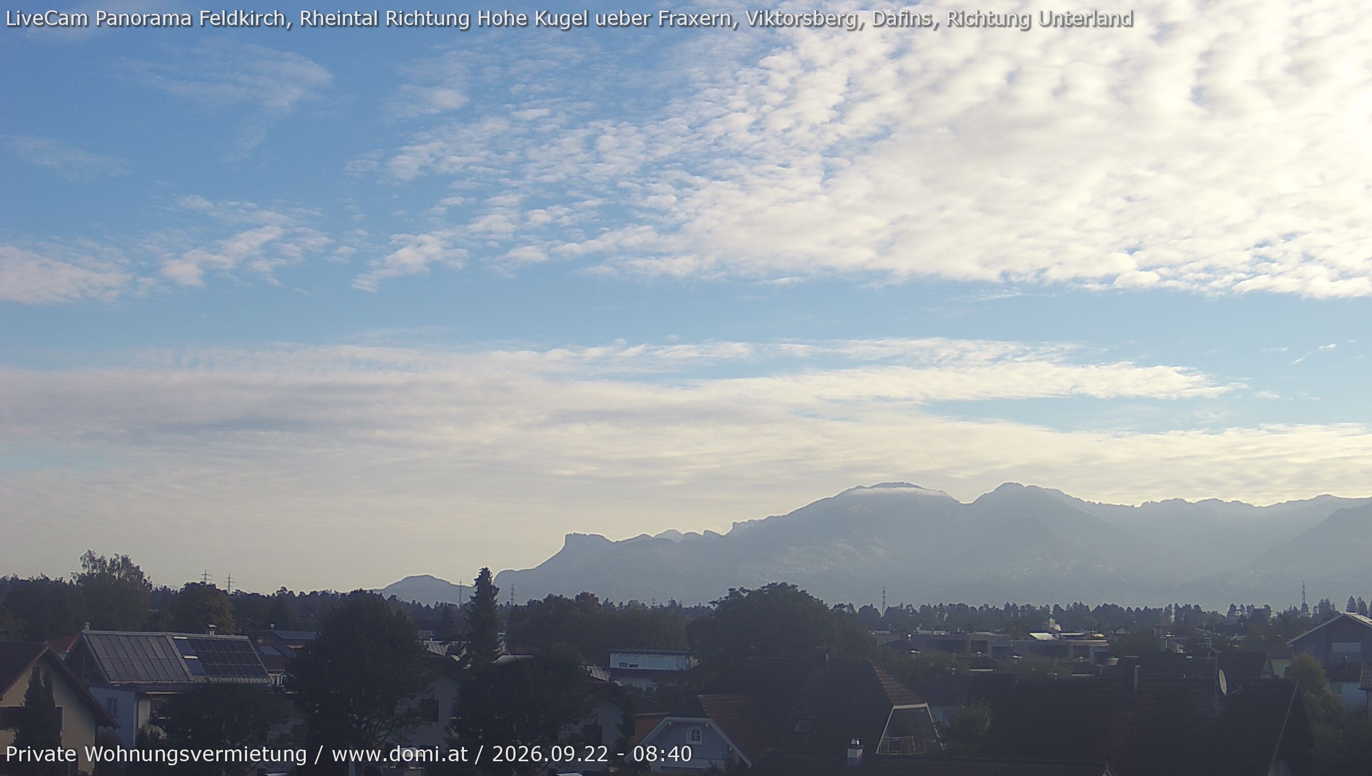 Archived image Webcam View from Feldkirch over the Rhine Valley to the Hohe Kugel