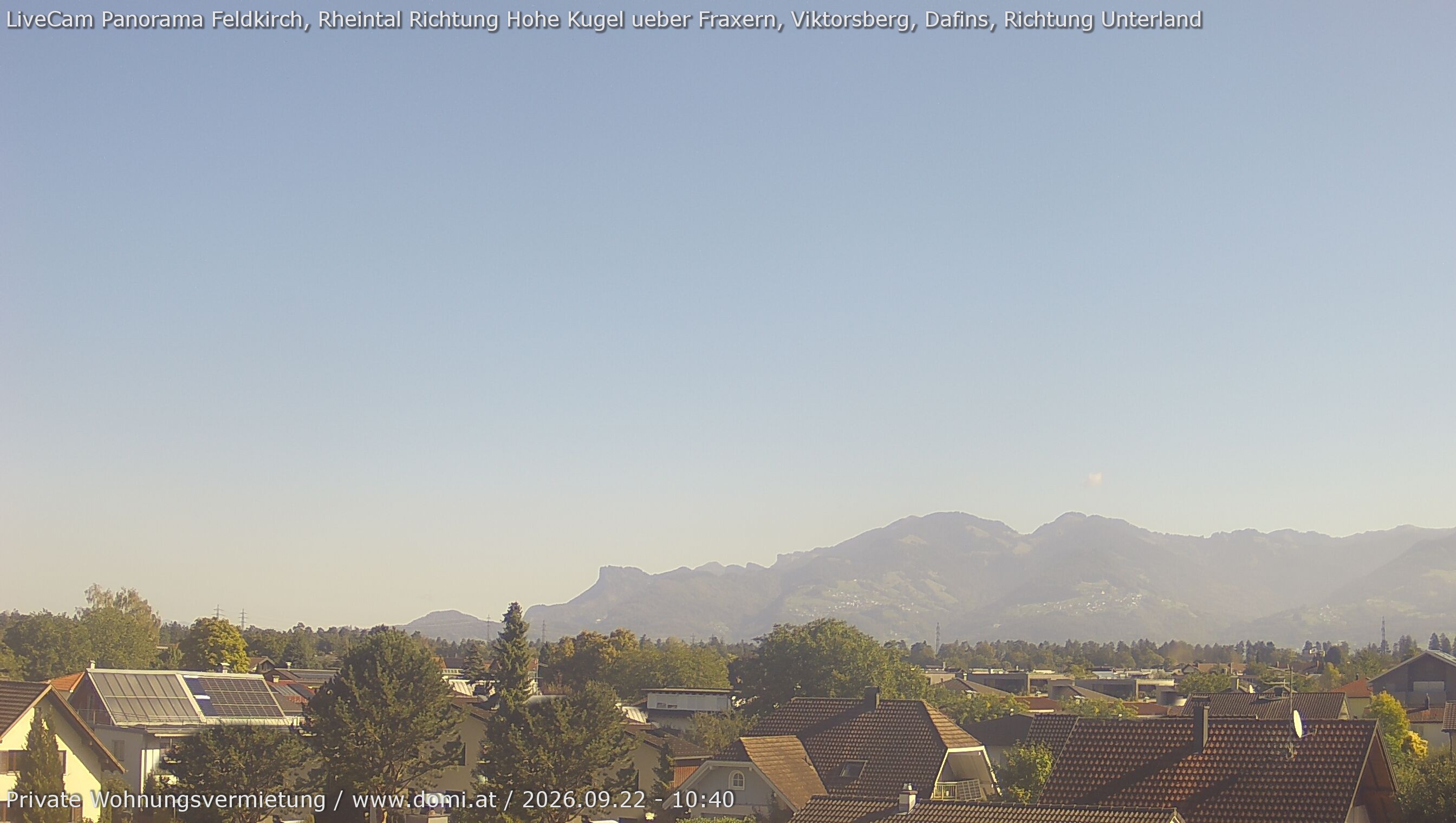 Archived image Webcam View from Feldkirch over the Rhine Valley to the Hohe Kugel