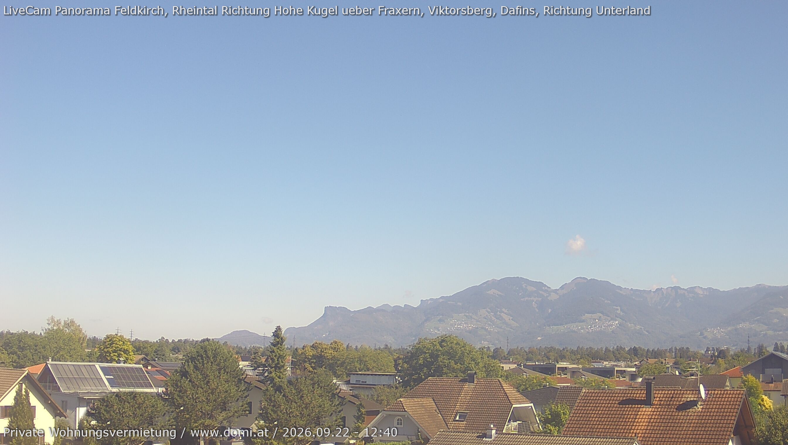 Archived image Webcam View from Feldkirch over the Rhine Valley to the Hohe Kugel