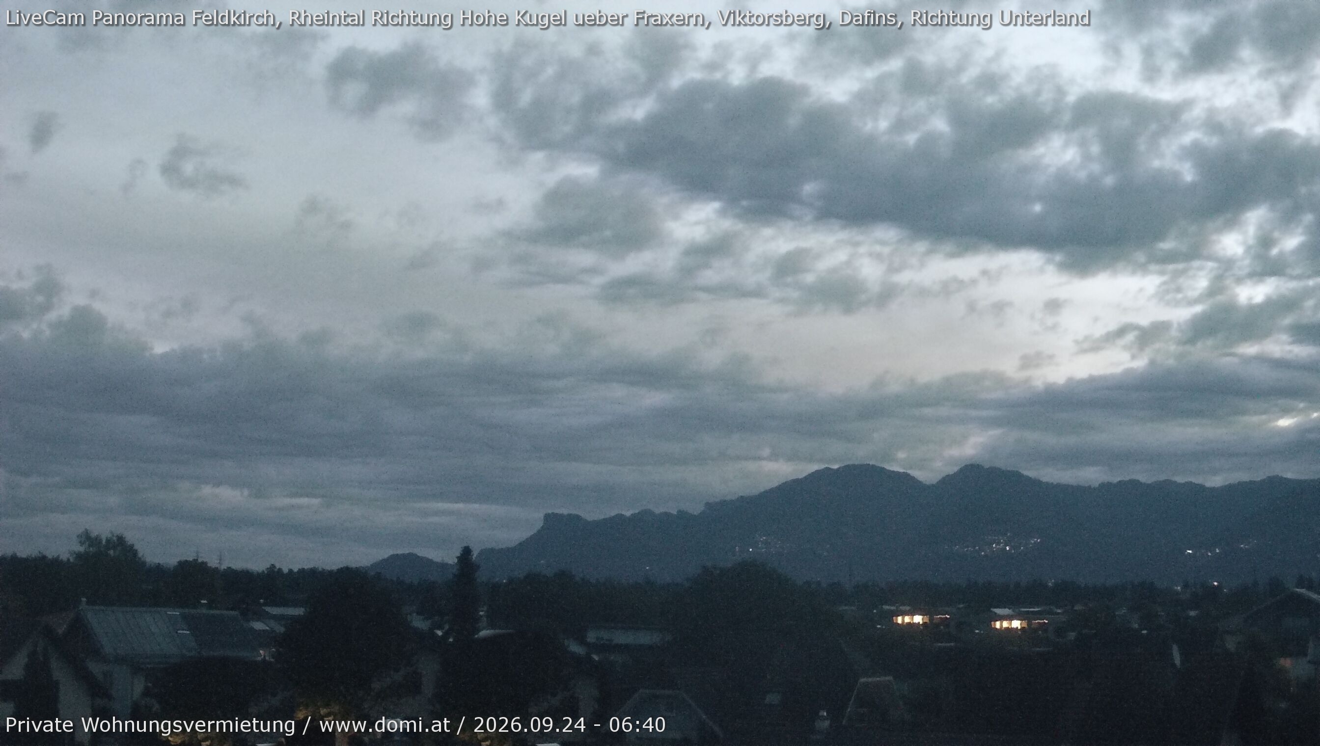 Archiv Foto Webcam Ausblick von Feldkirch über das Rheintal auf die Hohe Kugel