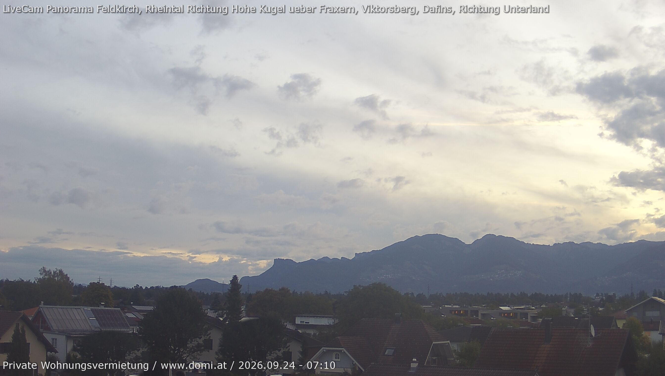 Archiv Foto Webcam Ausblick von Feldkirch über das Rheintal auf die Hohe Kugel