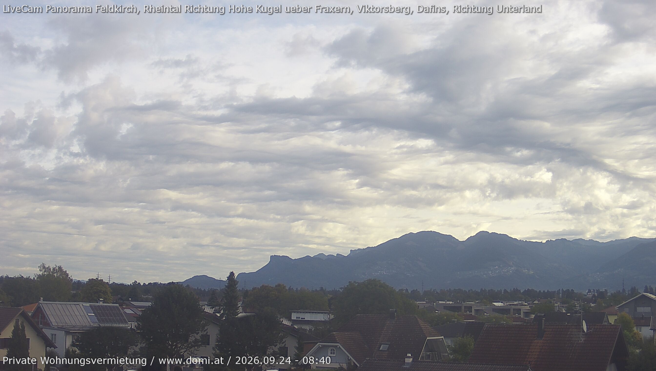 Archiv Foto Webcam Ausblick von Feldkirch über das Rheintal auf die Hohe Kugel
