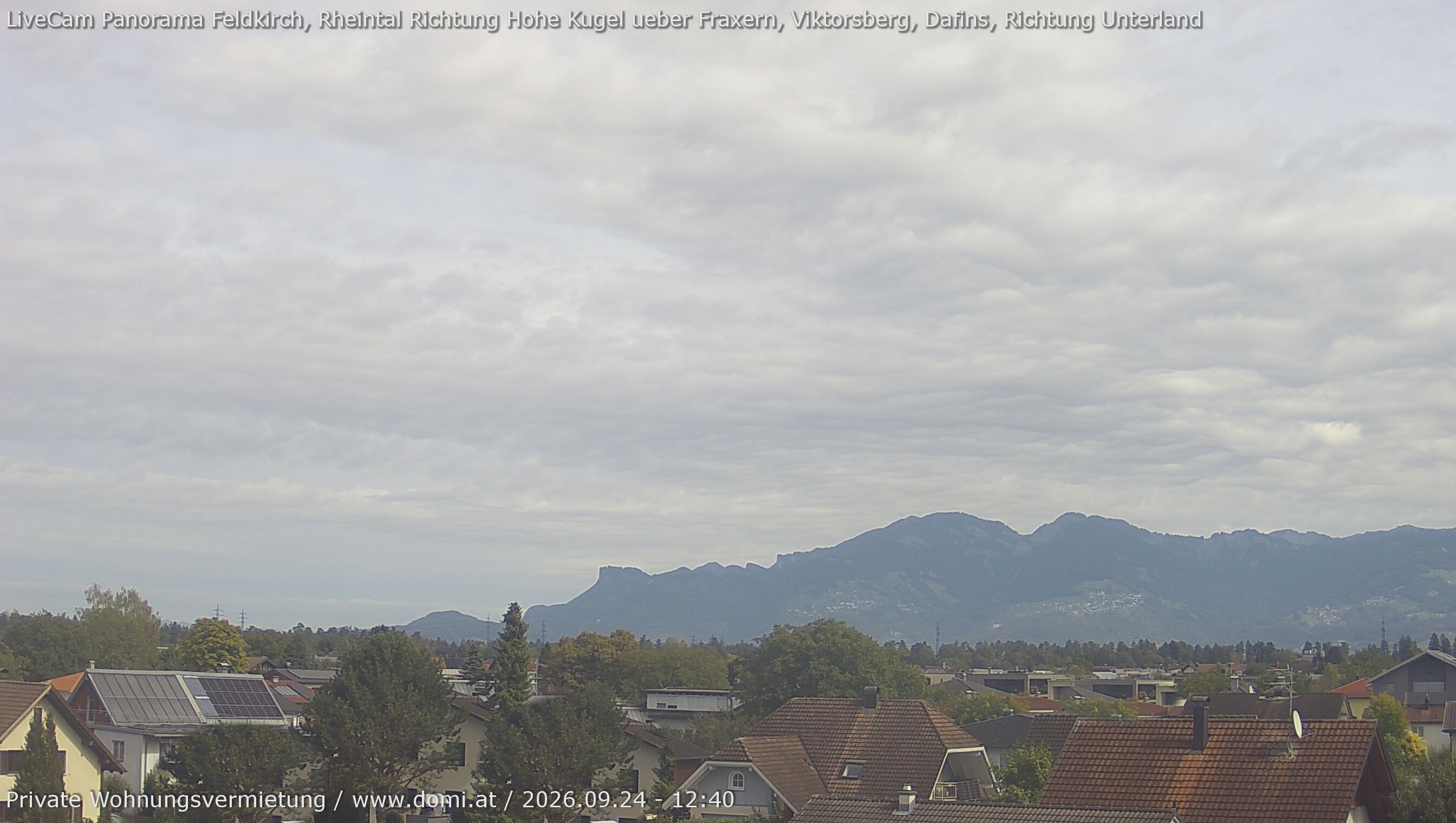 Archiv Foto Webcam Ausblick von Feldkirch über das Rheintal auf die Hohe Kugel