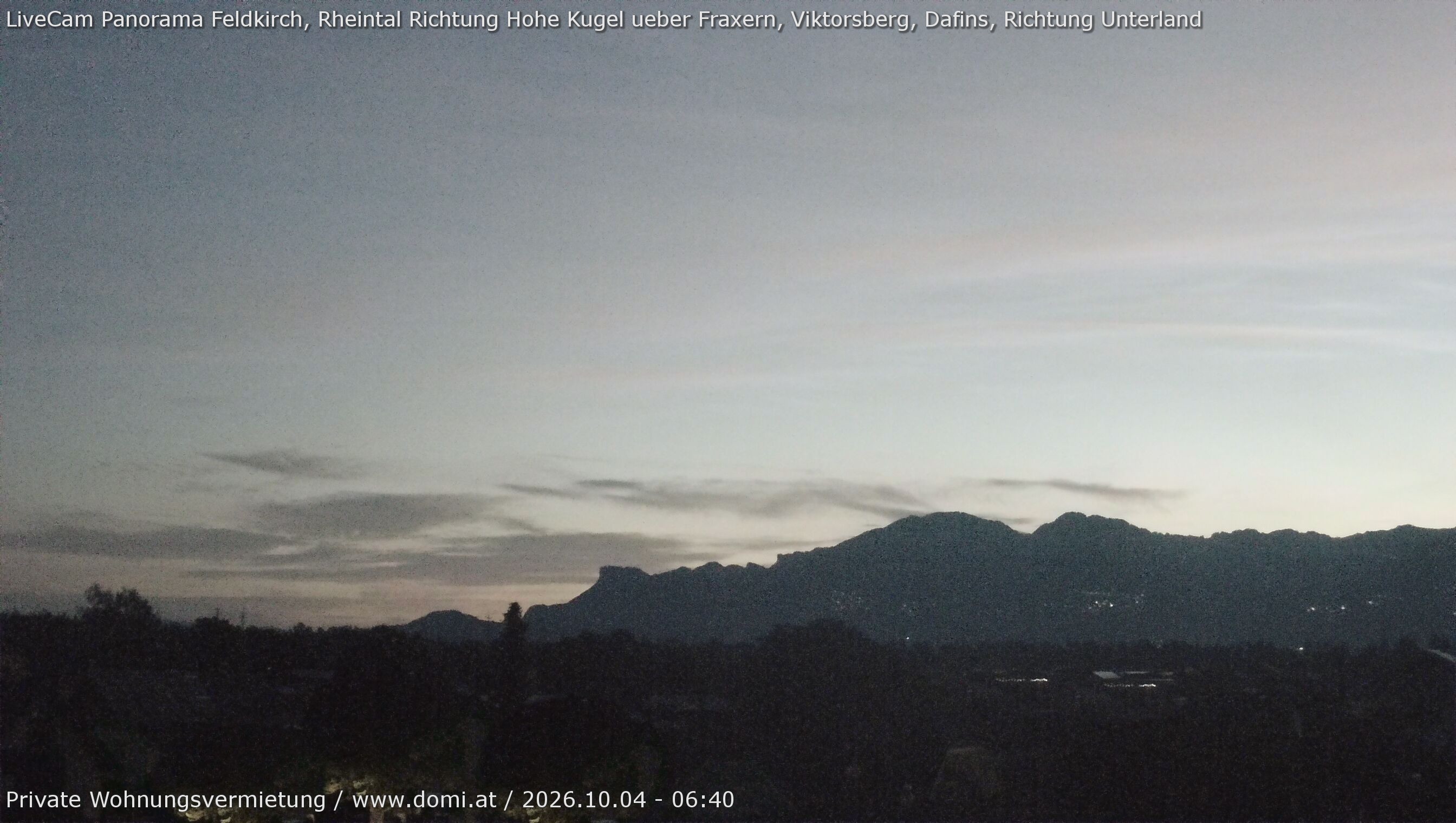 Archiv Foto Webcam Ausblick von Feldkirch über das Rheintal auf die Hohe Kugel