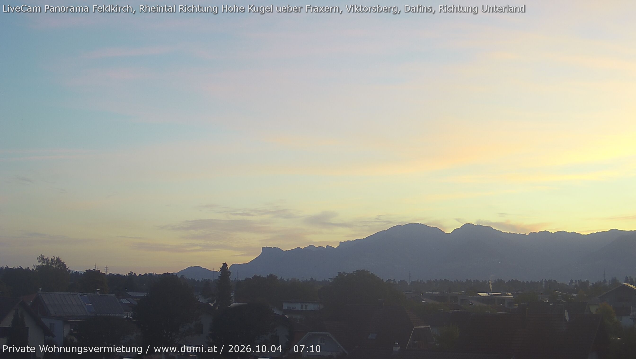 Archiv Foto Webcam Ausblick von Feldkirch über das Rheintal auf die Hohe Kugel
