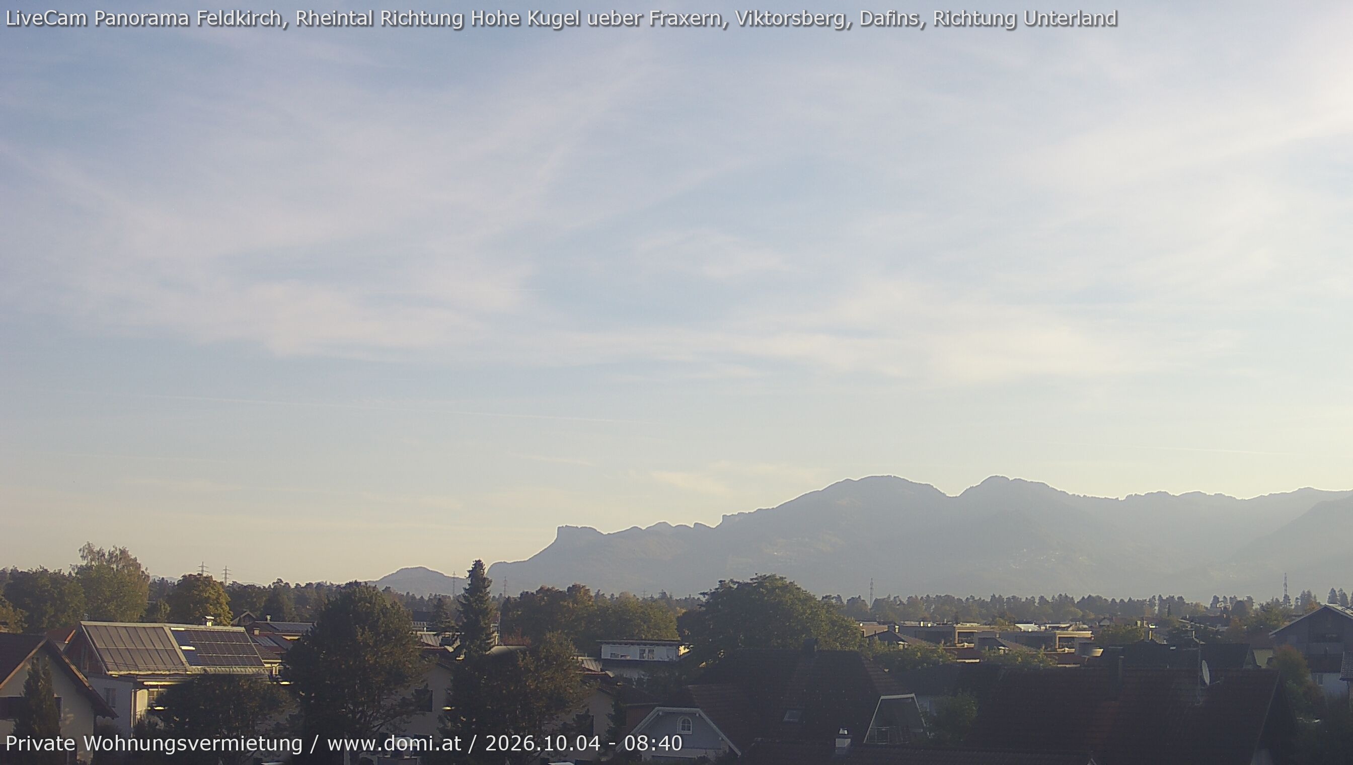Archiv Foto Webcam Ausblick von Feldkirch über das Rheintal auf die Hohe Kugel