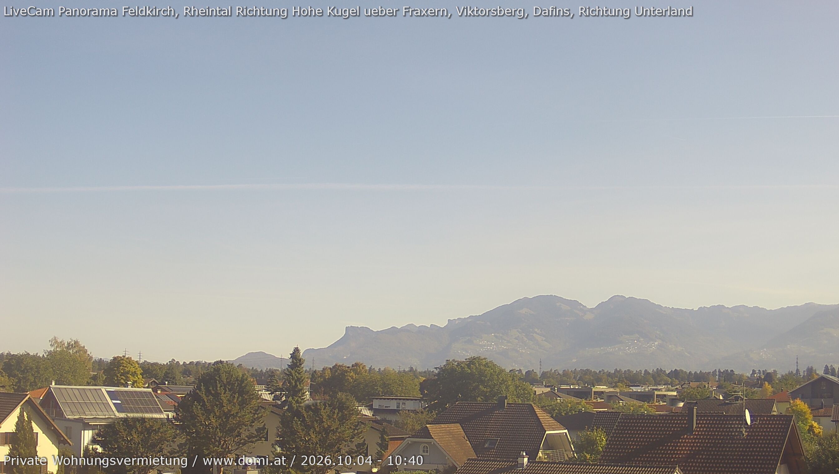 Archiv Foto Webcam Ausblick von Feldkirch über das Rheintal auf die Hohe Kugel