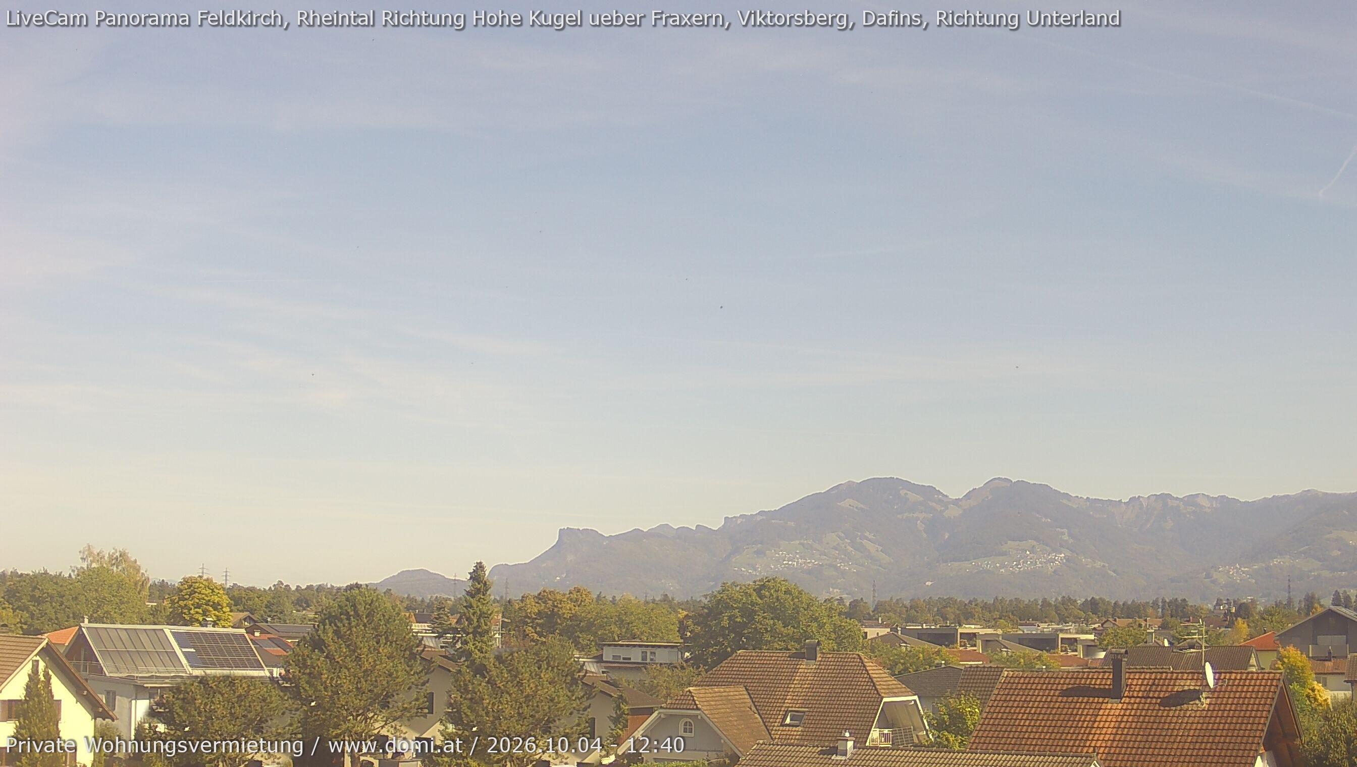 Archiv Foto Webcam Ausblick von Feldkirch über das Rheintal auf die Hohe Kugel