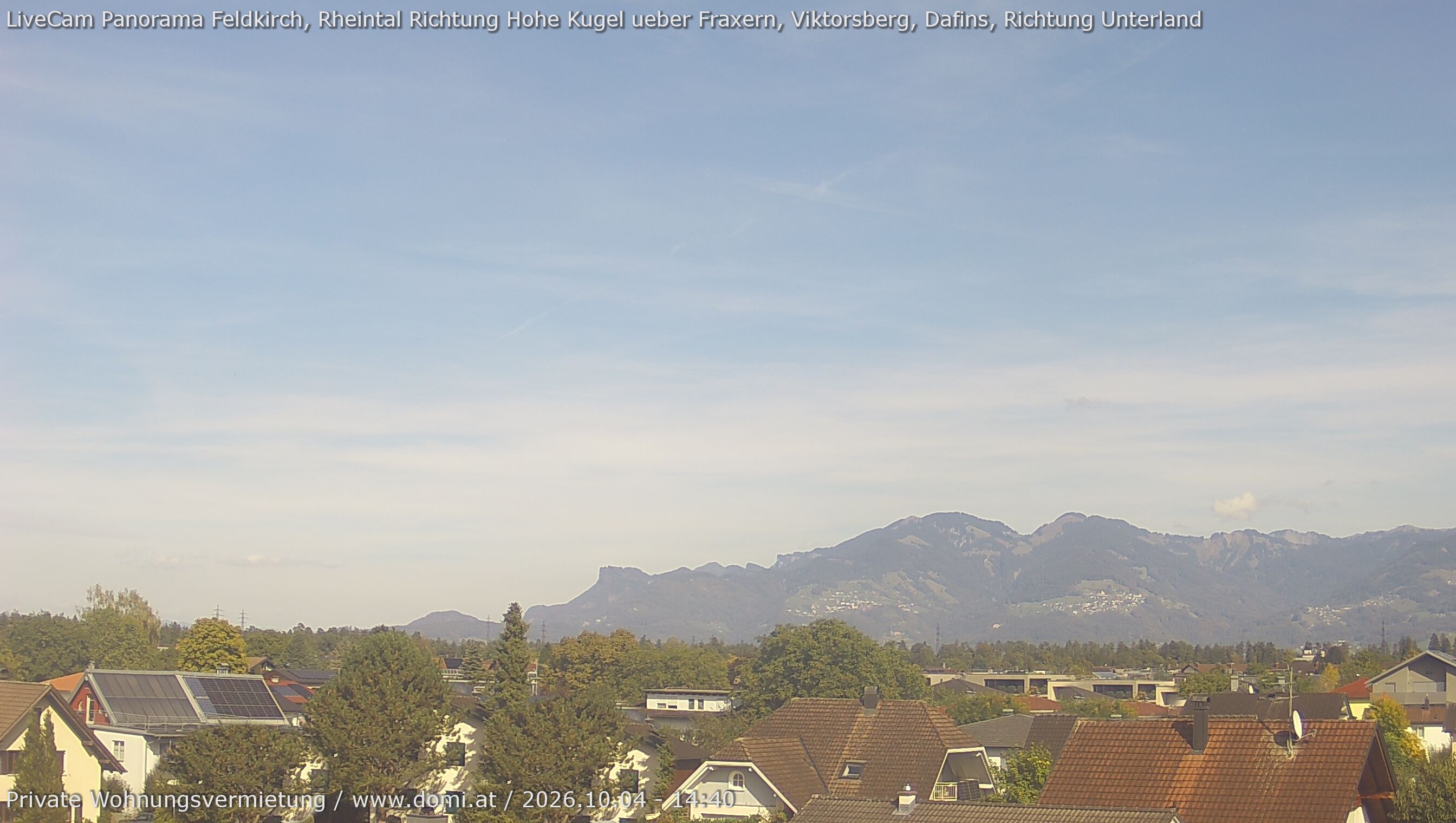 Archiv Foto Webcam Ausblick von Feldkirch über das Rheintal auf die Hohe Kugel