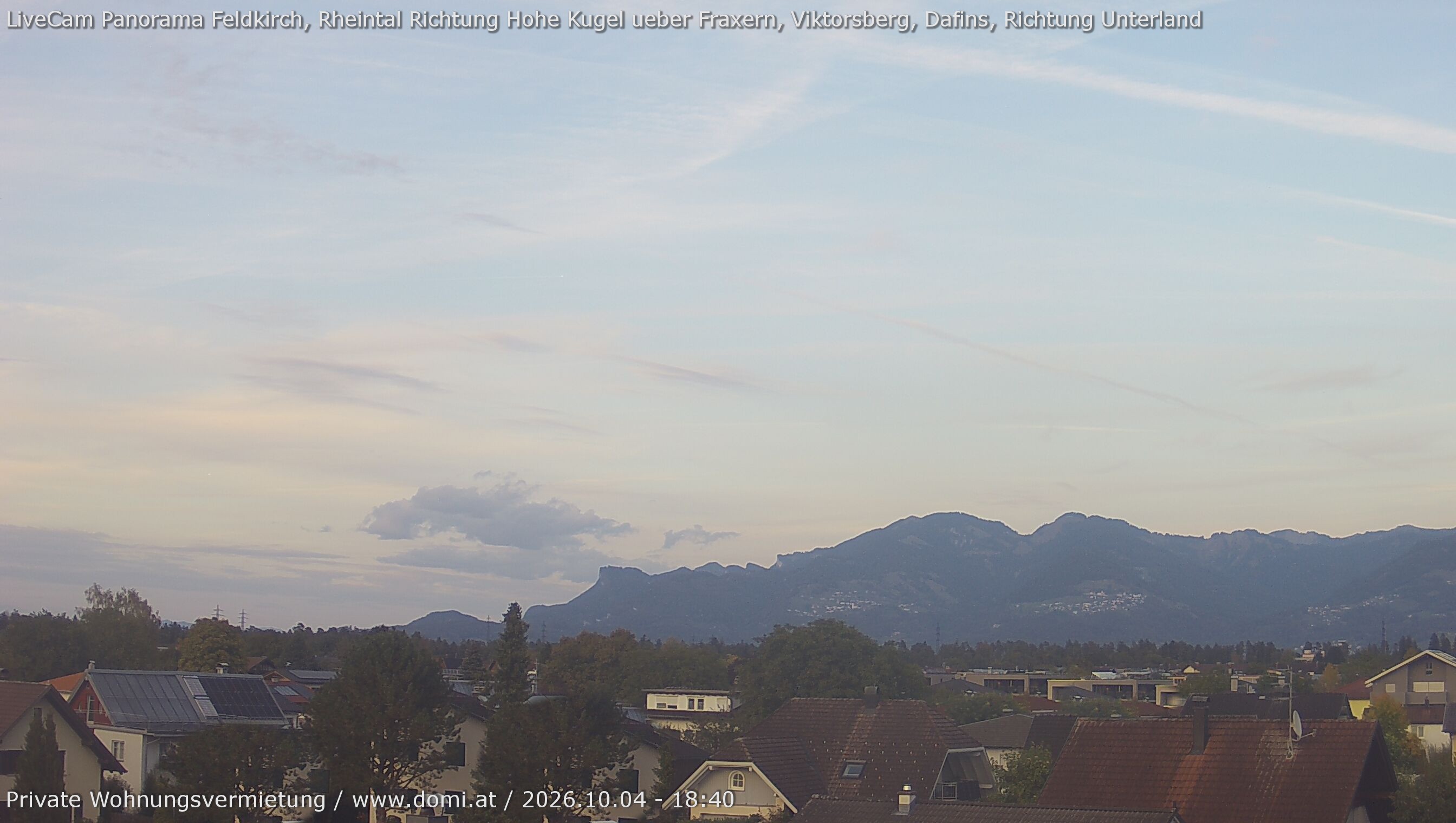 Archiv Foto Webcam Ausblick von Feldkirch über das Rheintal auf die Hohe Kugel