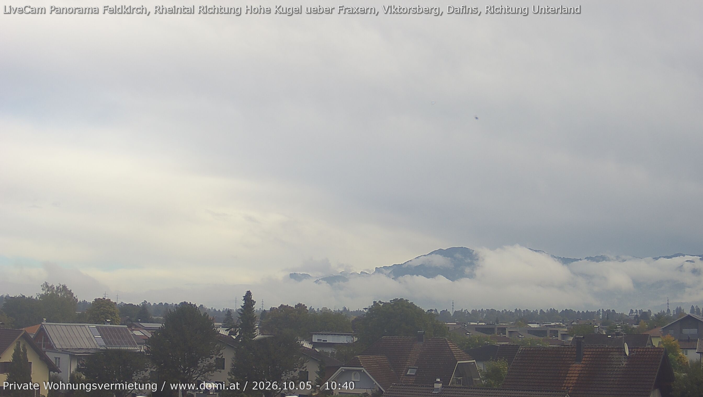Archiv Foto Webcam Ausblick von Feldkirch über das Rheintal auf die Hohe Kugel