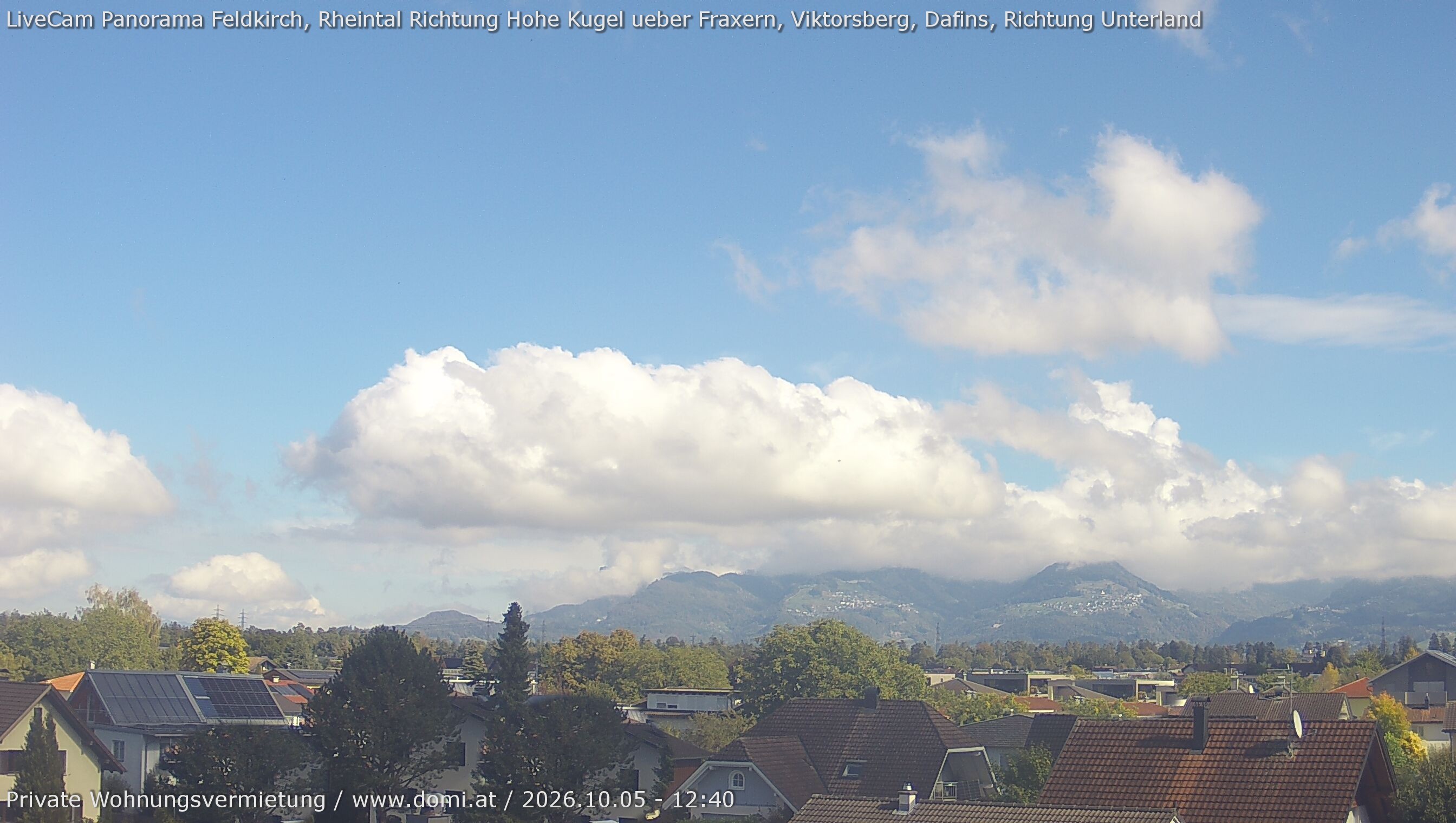 Archiv Foto Webcam Ausblick von Feldkirch über das Rheintal auf die Hohe Kugel