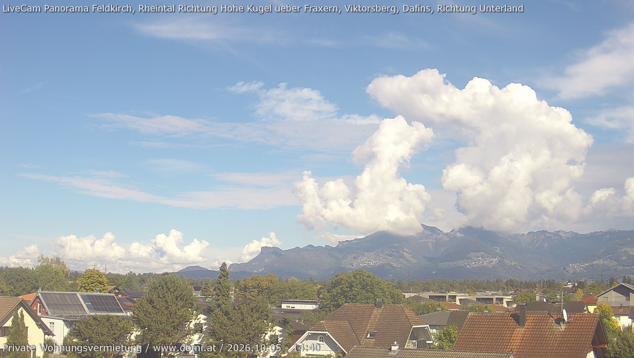 Archiv Foto Webcam Ausblick von Feldkirch über das Rheintal auf die Hohe Kugel