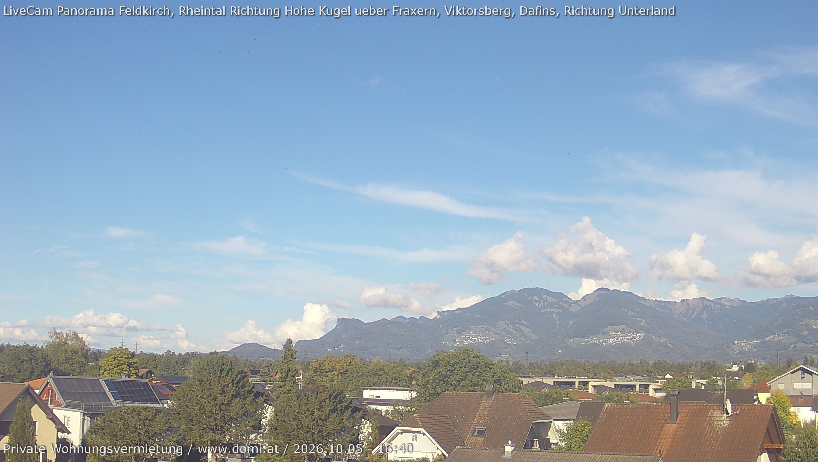 Archiv Foto Webcam Ausblick von Feldkirch über das Rheintal auf die Hohe Kugel