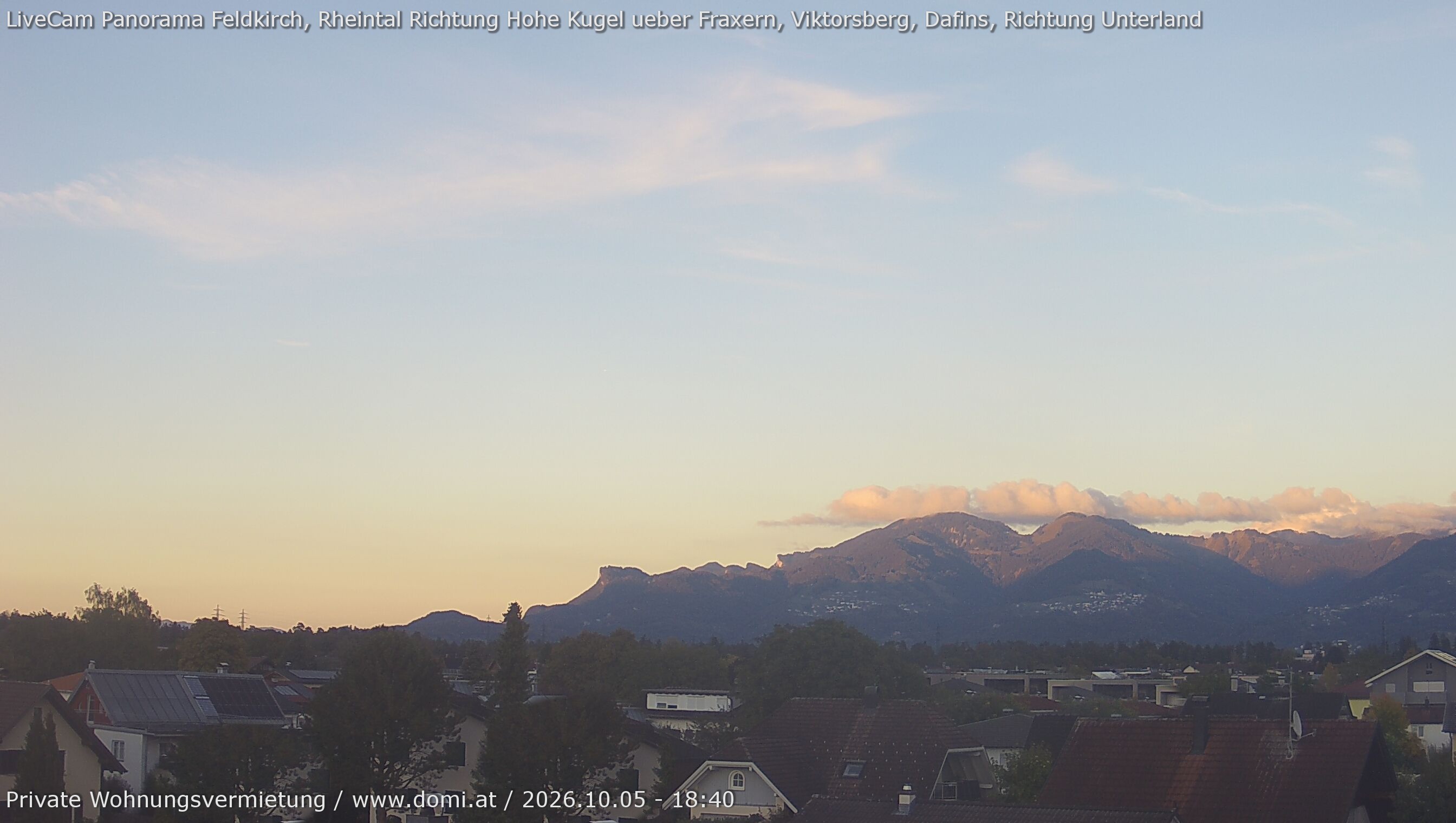 Archiv Foto Webcam Ausblick von Feldkirch über das Rheintal auf die Hohe Kugel