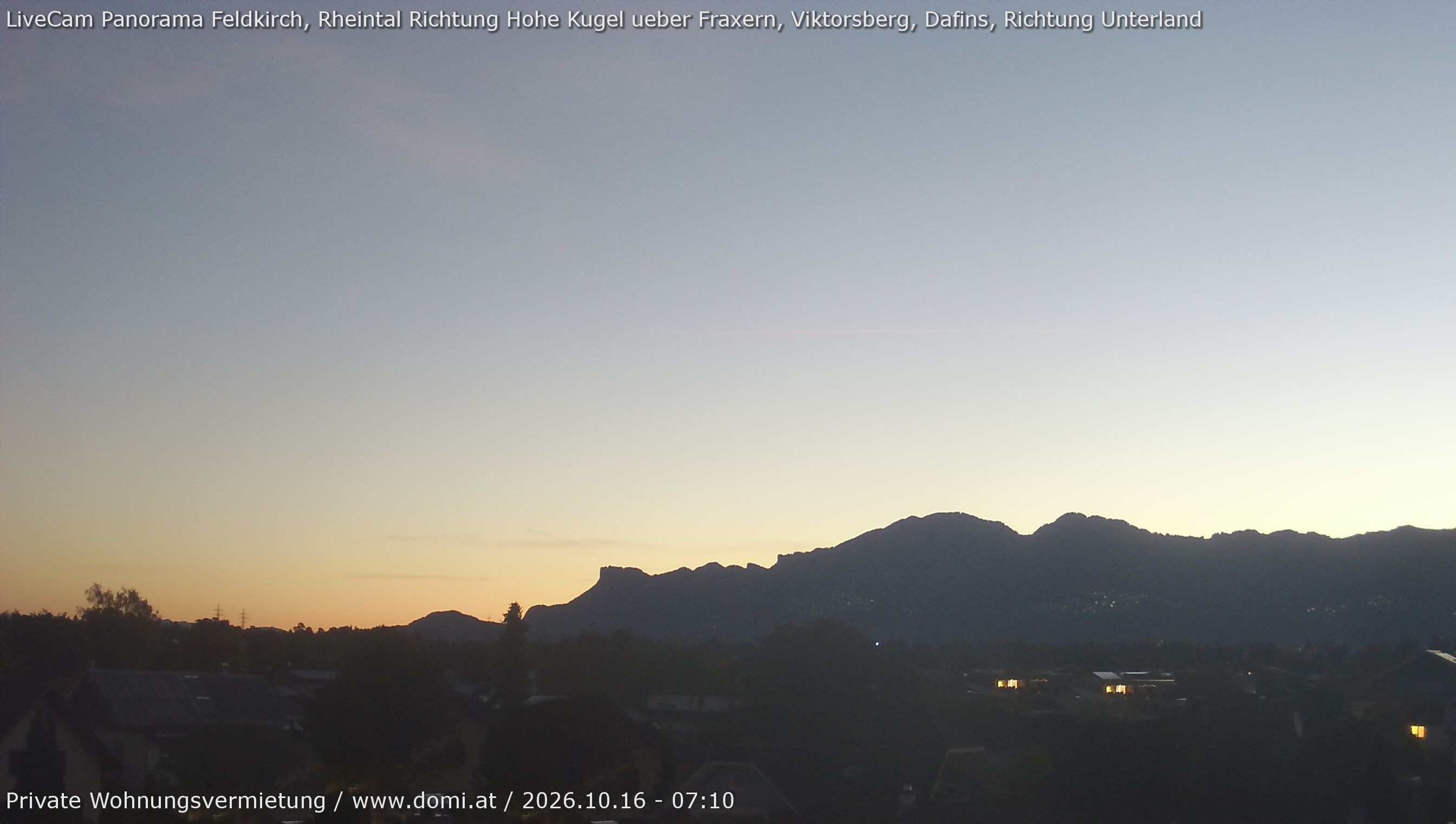 Archiv Foto Webcam Ausblick von Feldkirch über das Rheintal auf die Hohe Kugel