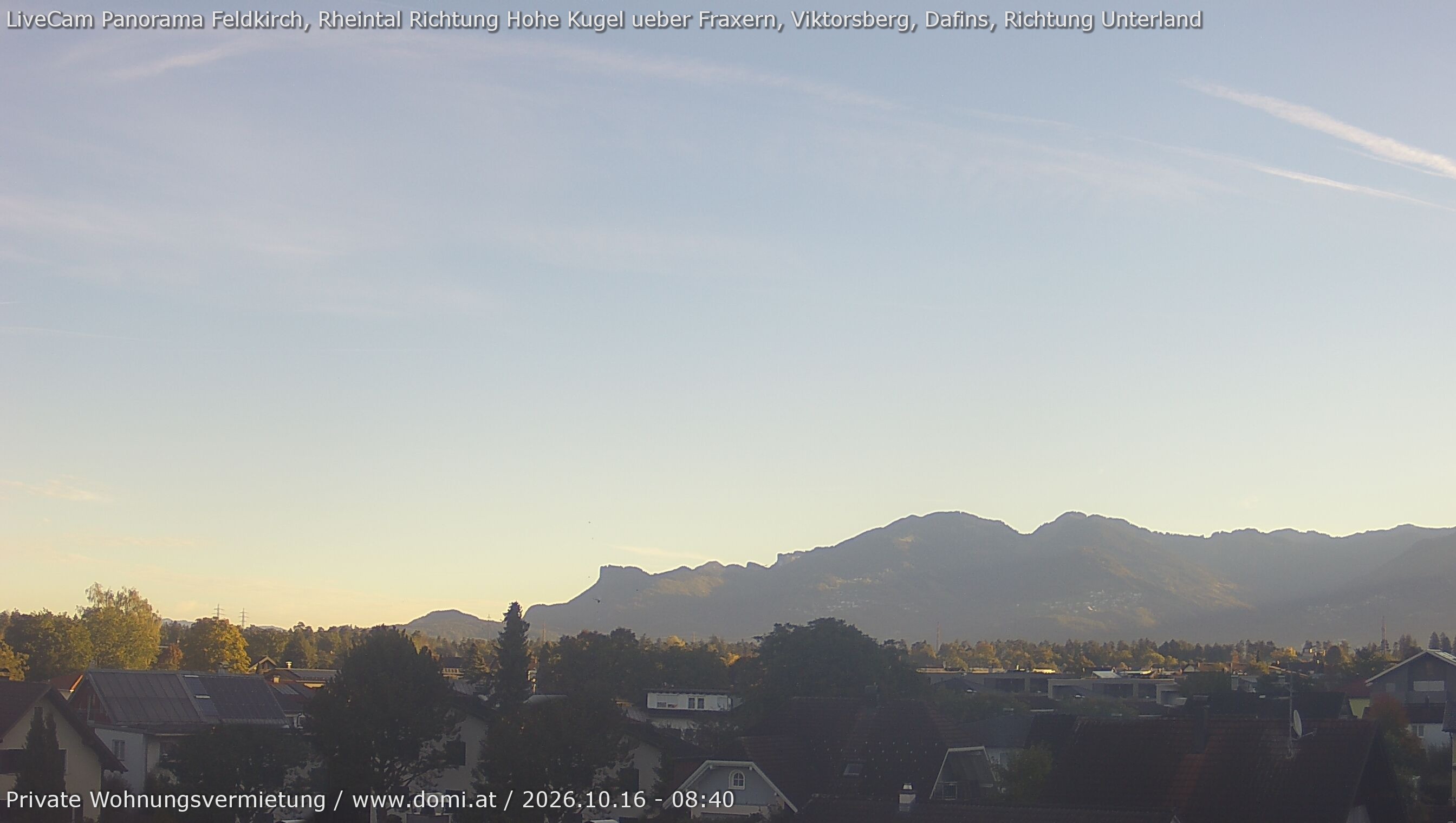 Archiv Foto Webcam Ausblick von Feldkirch über das Rheintal auf die Hohe Kugel