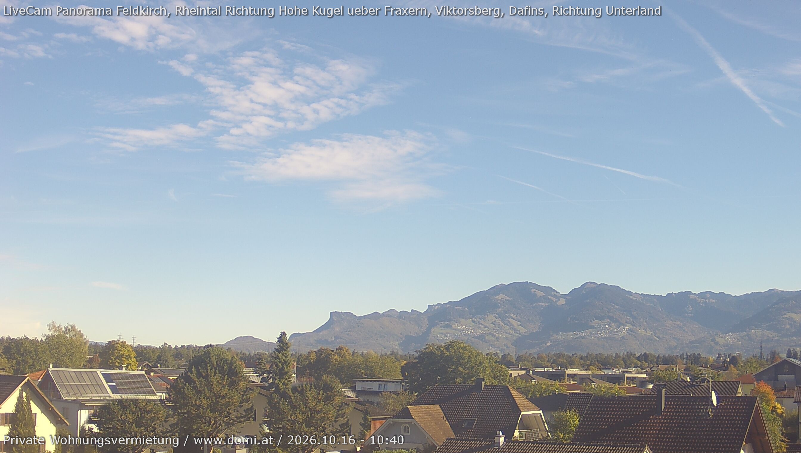 Archiv Foto Webcam Ausblick von Feldkirch über das Rheintal auf die Hohe Kugel