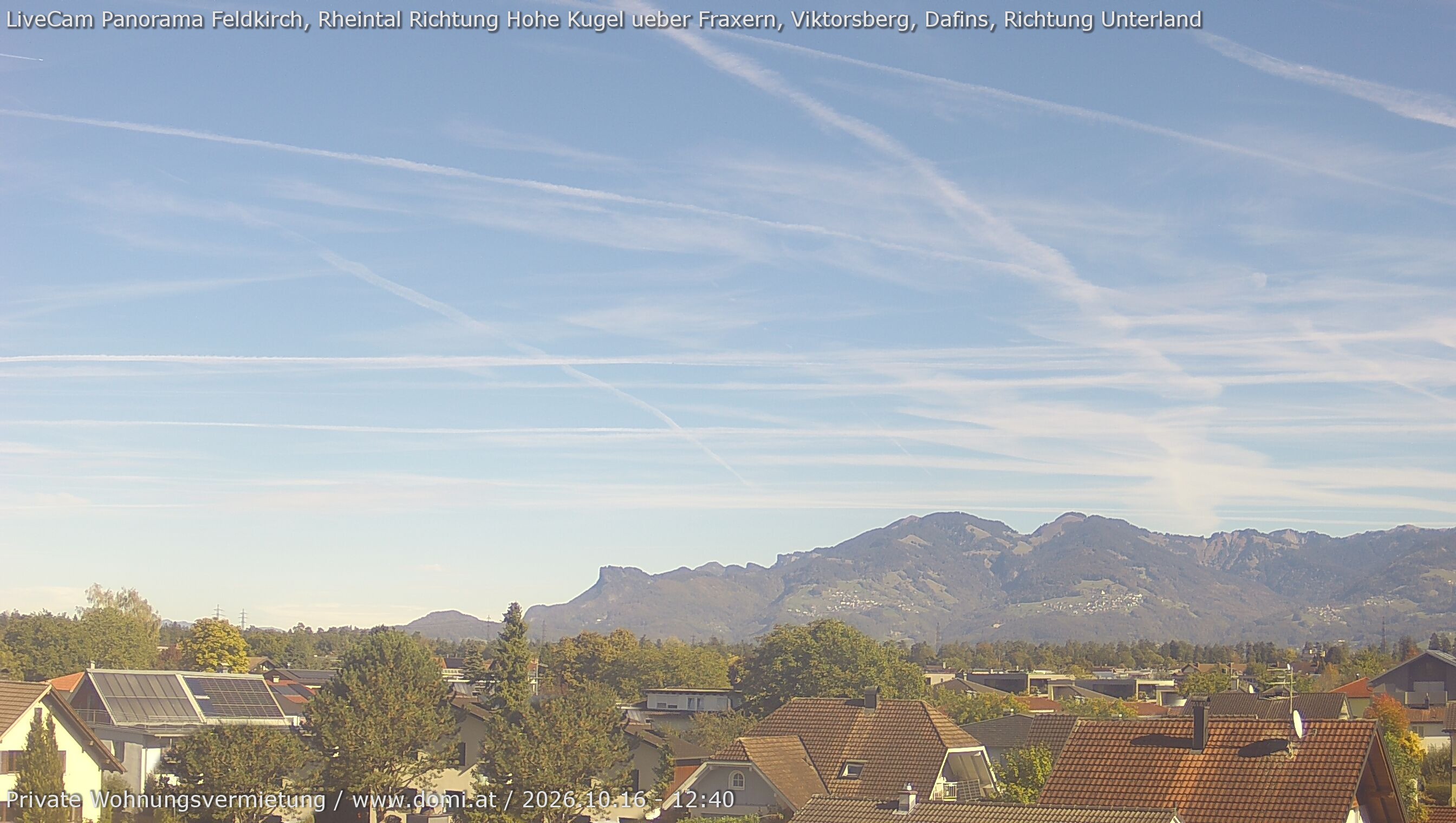 Archiv Foto Webcam Ausblick von Feldkirch über das Rheintal auf die Hohe Kugel