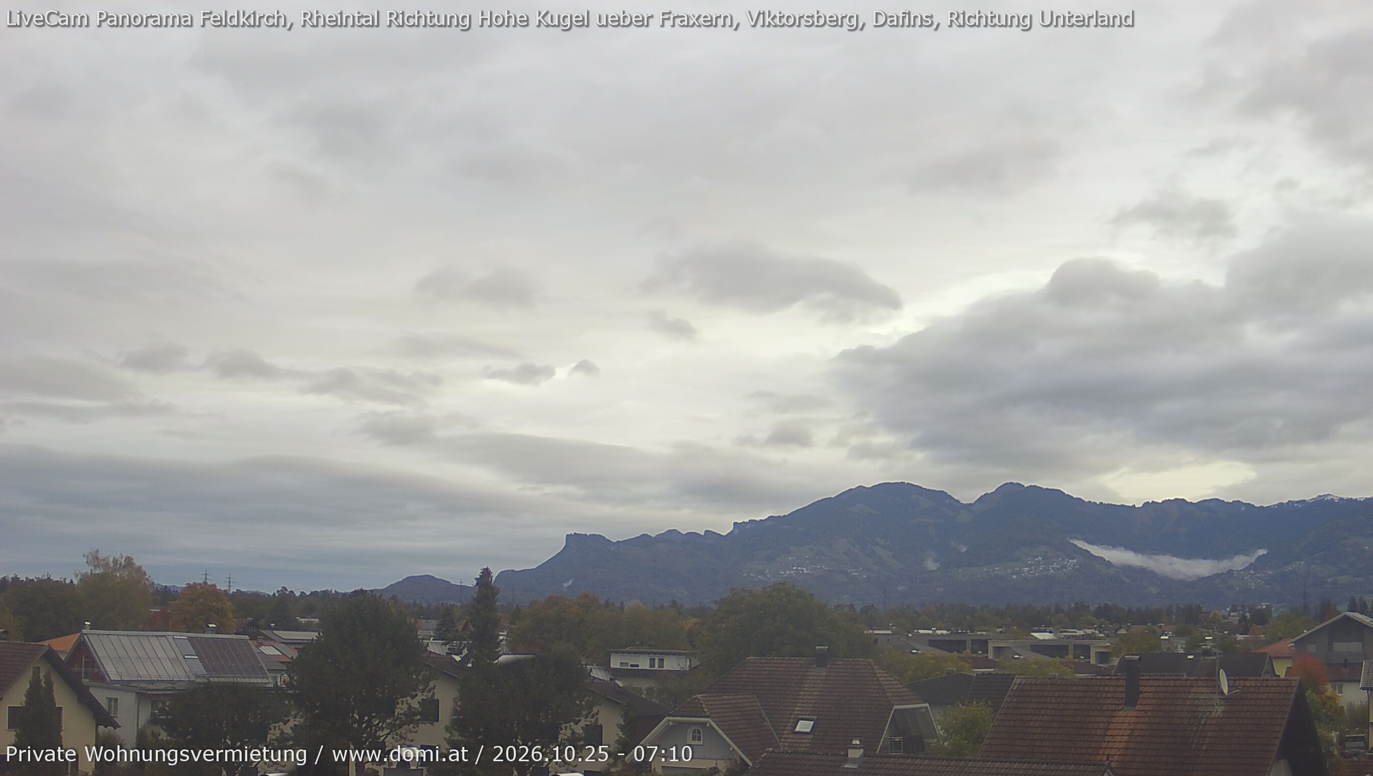 Archived image Webcam View from Feldkirch over the Rhine Valley to the Hohe Kugel