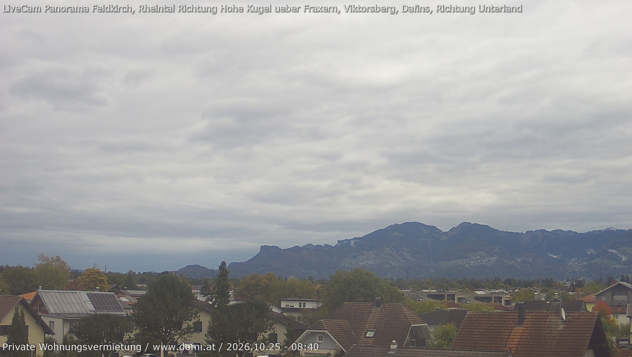 Archived image Webcam View from Feldkirch over the Rhine Valley to the Hohe Kugel