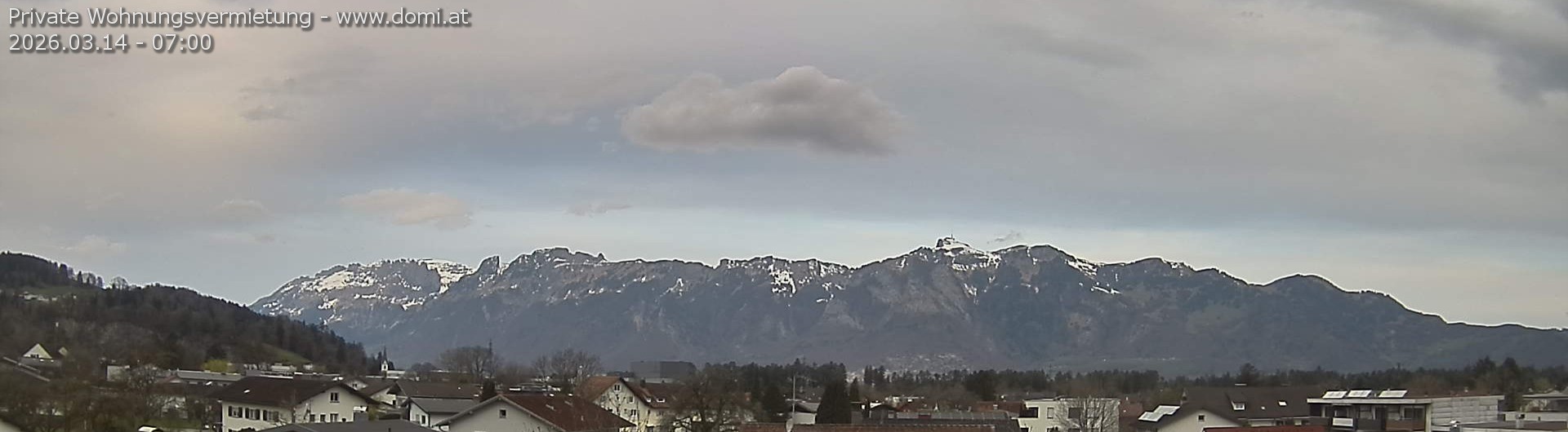 Archiv Foto Webcam Ausblick über Gisingen auf Hohen Kasten