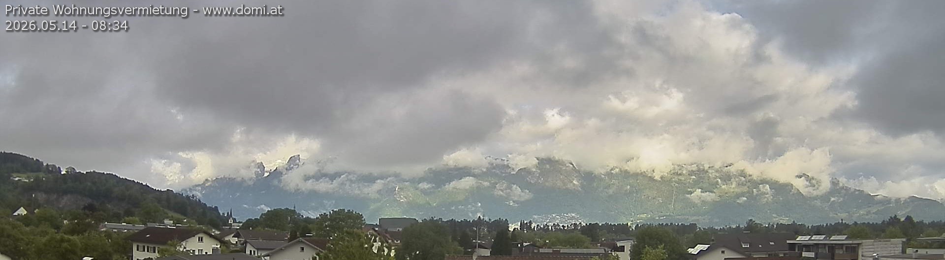 Archiv Foto Webcam Ausblick über Gisingen auf Hohen Kasten