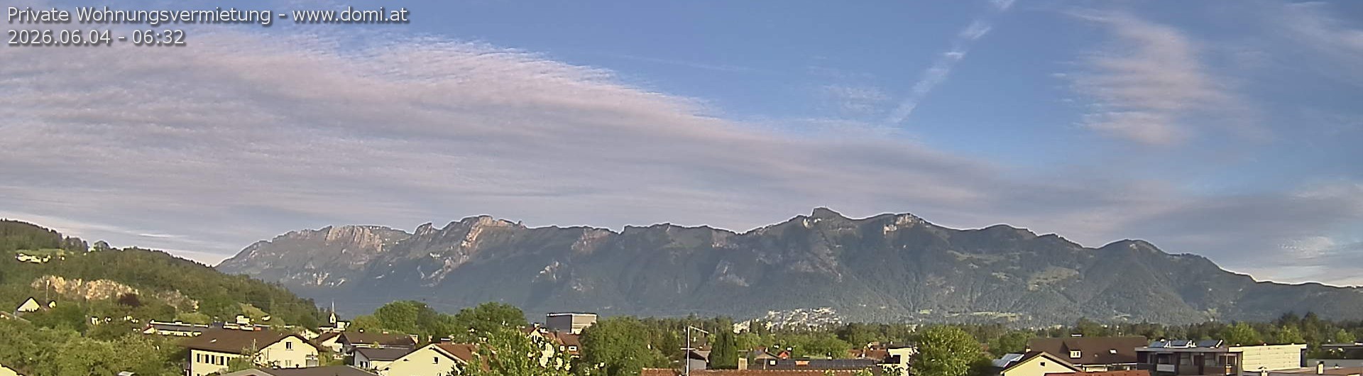 Archiv Foto Webcam Ausblick über Gisingen auf Hohen Kasten