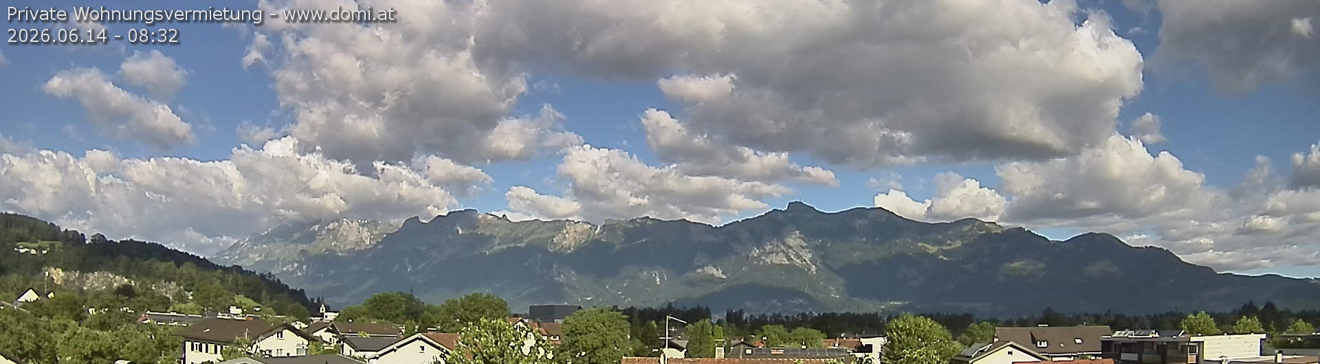 Archiv Foto Webcam Ausblick über Gisingen auf Hohen Kasten