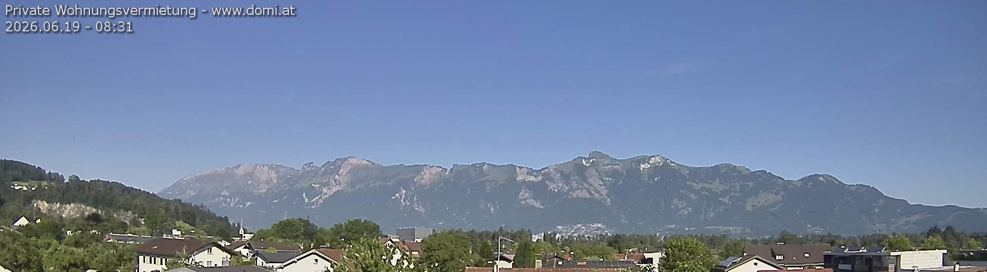 Archiv Foto Webcam Ausblick über Gisingen auf Hohen Kasten