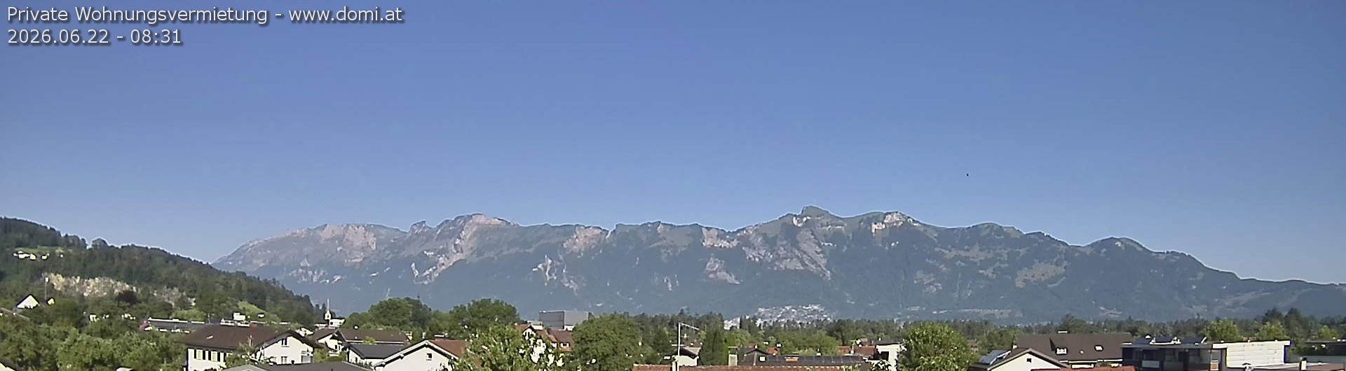 Archiv Foto Webcam Ausblick über Gisingen auf Hohen Kasten