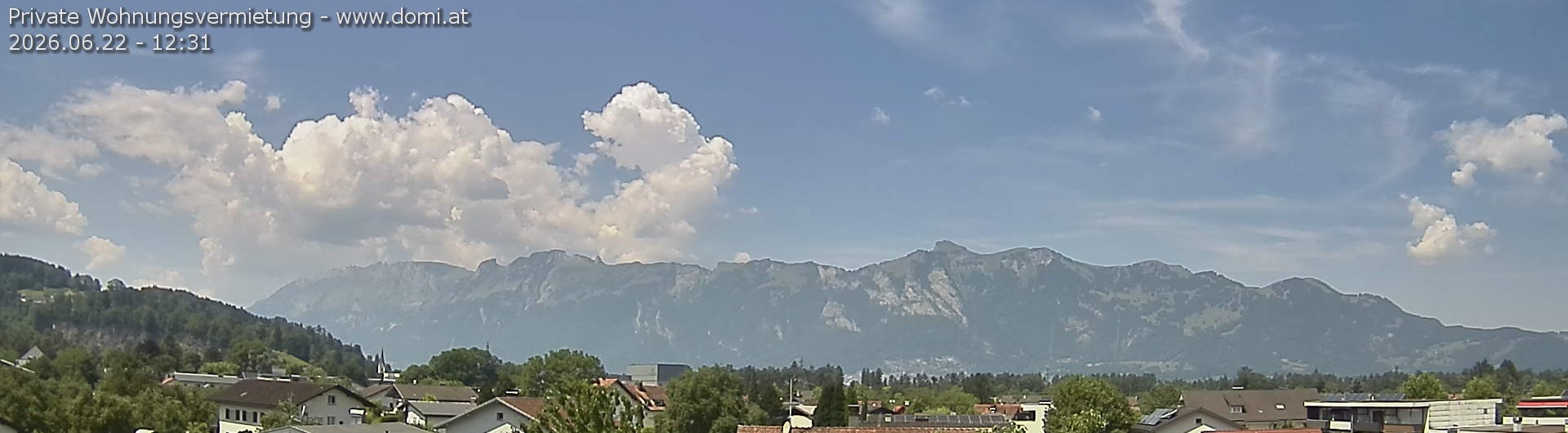 Archiv Foto Webcam Ausblick über Gisingen auf Hohen Kasten