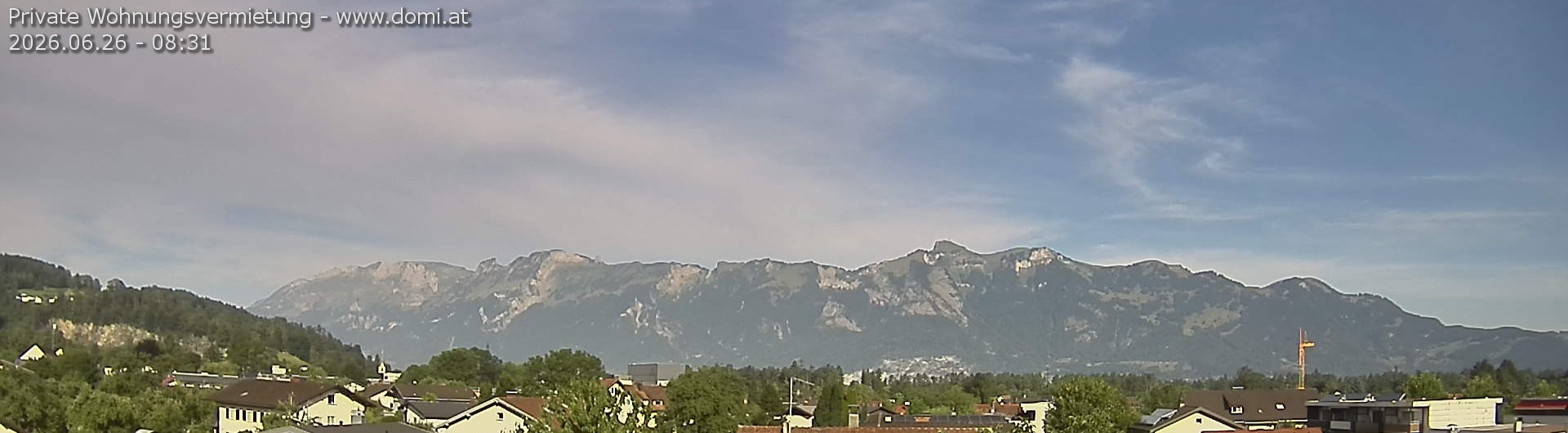 Archiv Foto Webcam Ausblick über Gisingen auf Hohen Kasten