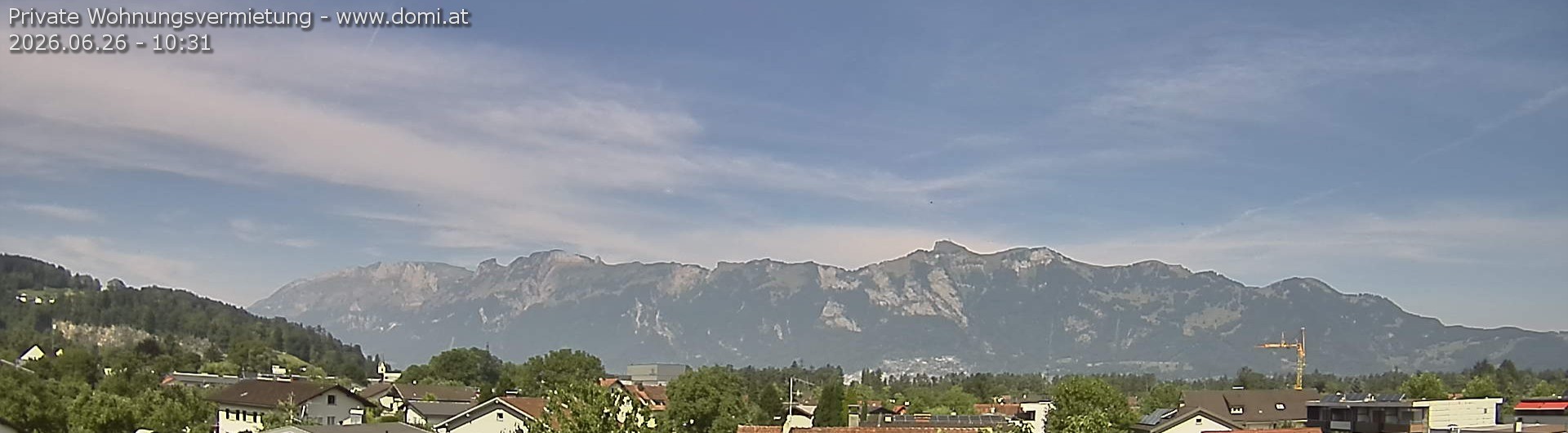 Archiv Foto Webcam Ausblick über Gisingen auf Hohen Kasten