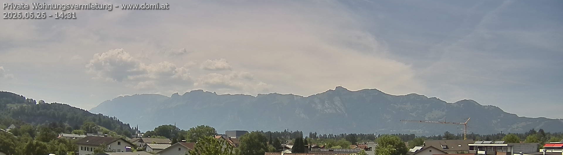 Archiv Foto Webcam Ausblick über Gisingen auf Hohen Kasten