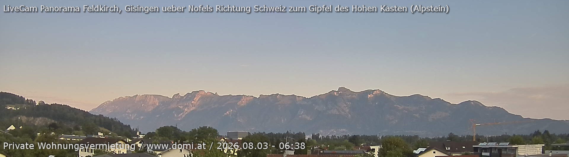 Archiv Foto Webcam Ausblick über Gisingen auf Hohen Kasten