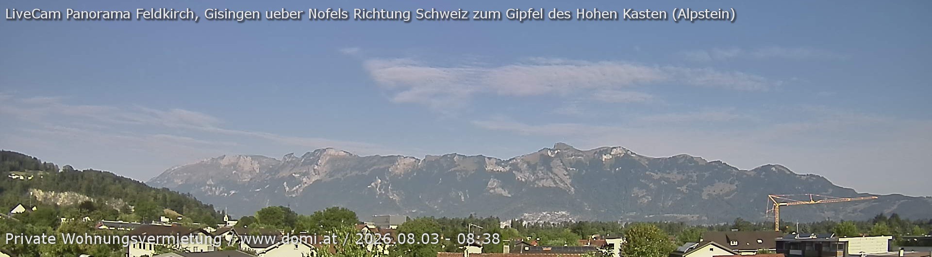 Archiv Foto Webcam Ausblick über Gisingen auf Hohen Kasten