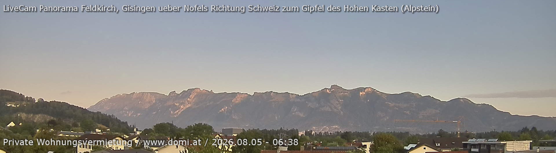 Archiv Foto Webcam Ausblick über Gisingen auf Hohen Kasten
