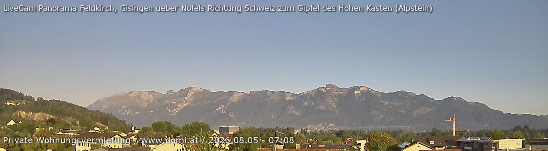 Archiv Foto Webcam Ausblick über Gisingen auf Hohen Kasten