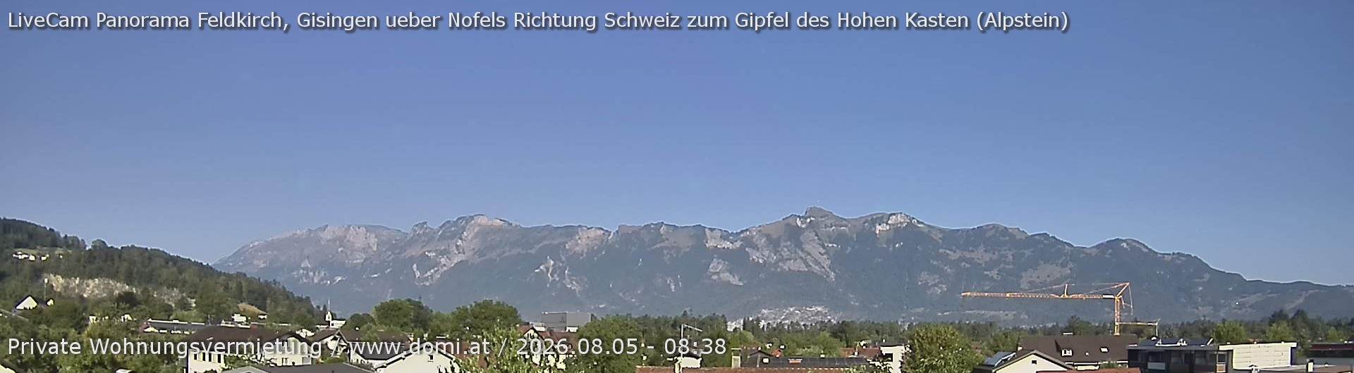 Archiv Foto Webcam Ausblick über Gisingen auf Hohen Kasten